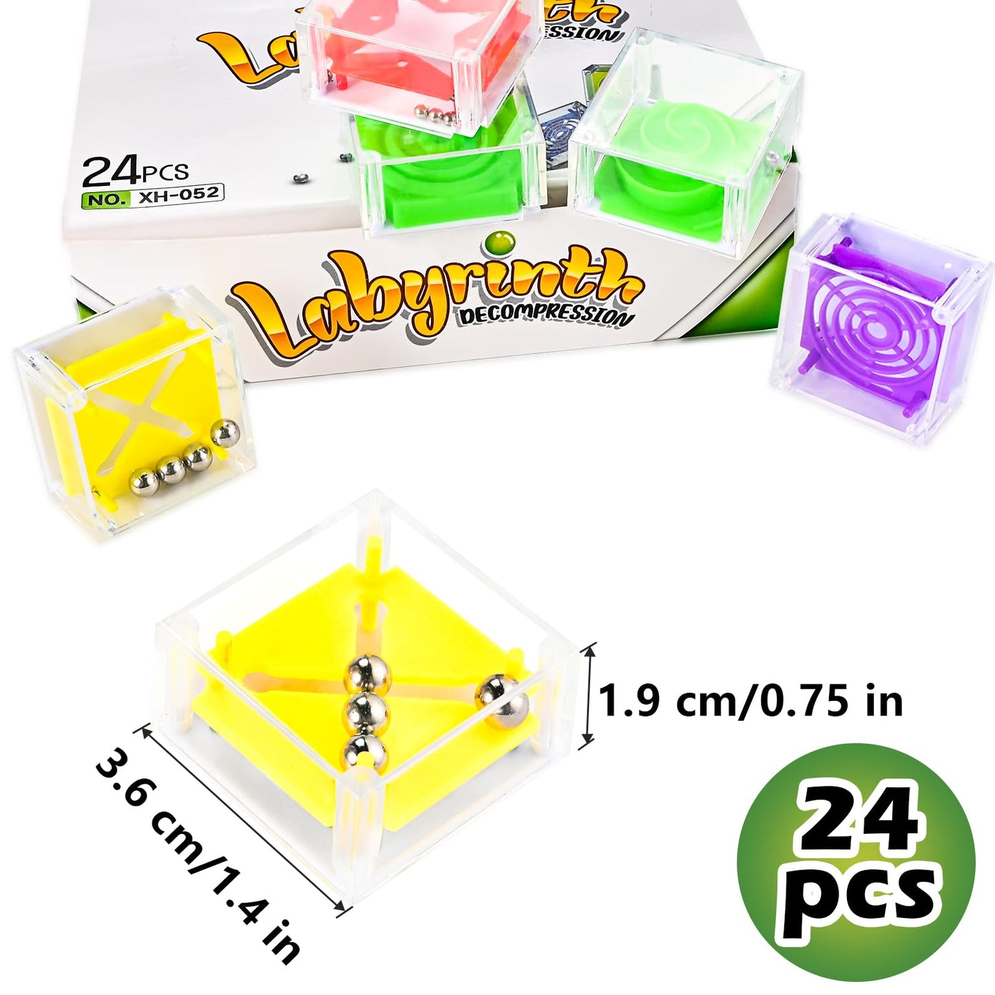 GOLDGE 24 Pcs Balance IQ Maze Game Toy Set – Mini 3D Brain Mazes, Party Favors & Prizes (24 Pcs)
