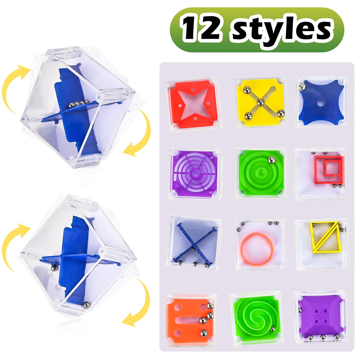 GOLDGE 24 Pcs Balance IQ Maze Game Toy Set – Mini 3D Brain Mazes, Party Favors & Prizes (24 Pcs)