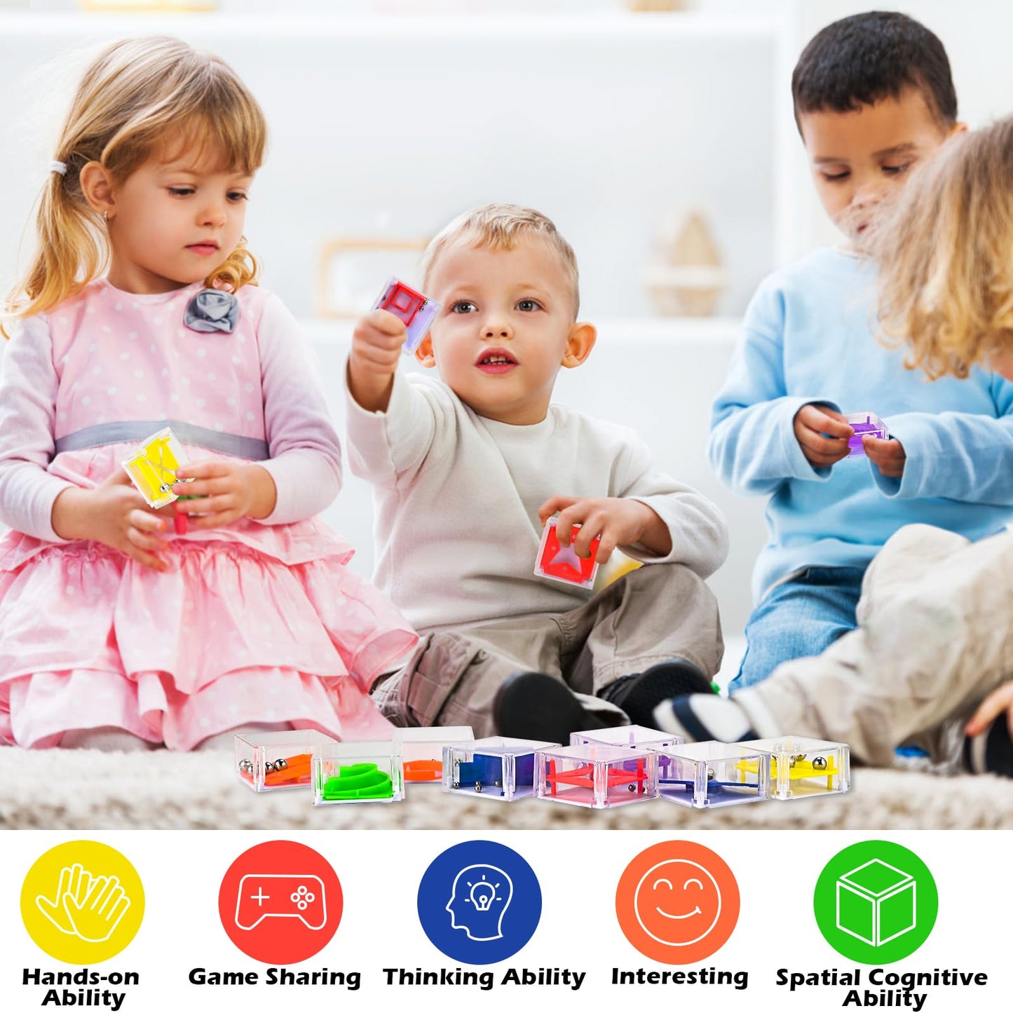 GOLDGE 24 Pcs Balance IQ Maze Game Toy Set – Mini 3D Brain Mazes, Party Favors & Prizes (24 Pcs)