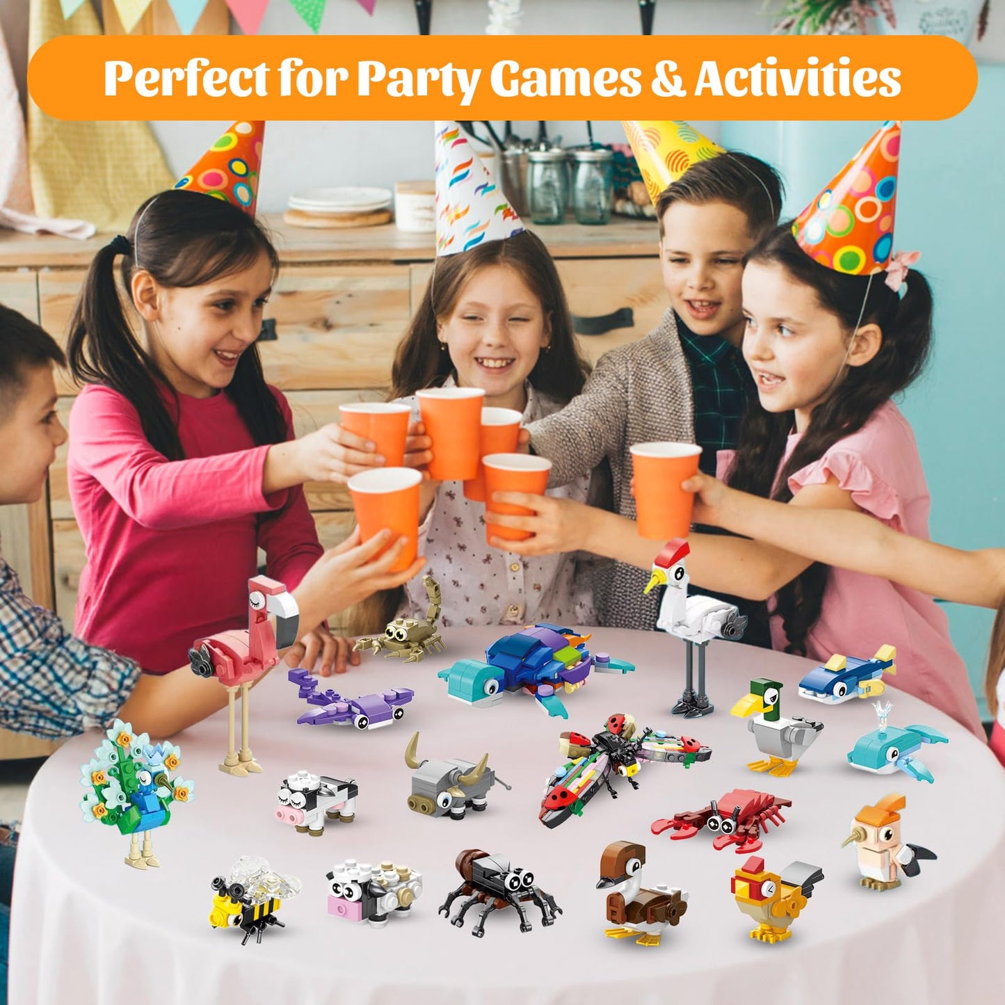Goldge 40 Packs Animal Building Blocks – 999+ Pieces, 4 Themes for Kids 6–12