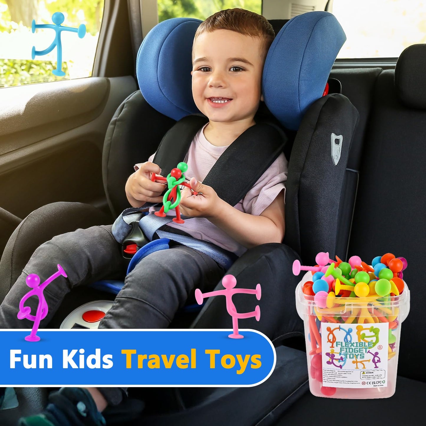 GOLDGE 50 Pack Suction Cup Fidget Toys Set | Humanoid Sensory Toys for Kids