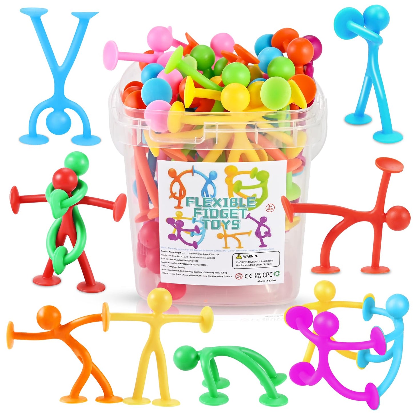 GOLDGE 28-Pack Suction Cup Fidget Toys | Sensory Set for Kids (Autism, ADHD) | Travel-Friendly