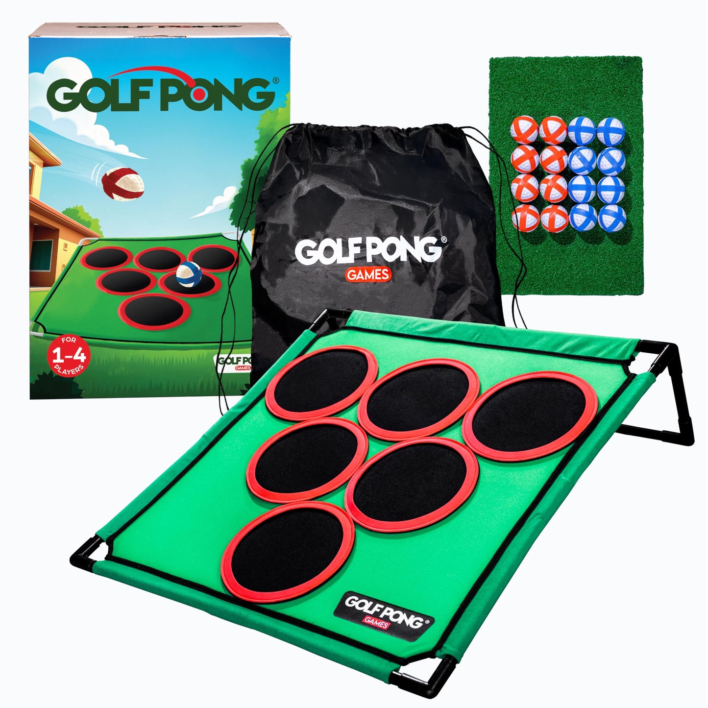 Golf Pong Game Set — Jumbo Backyard Golf Chipping Game for Indoor/Outdoor Fun