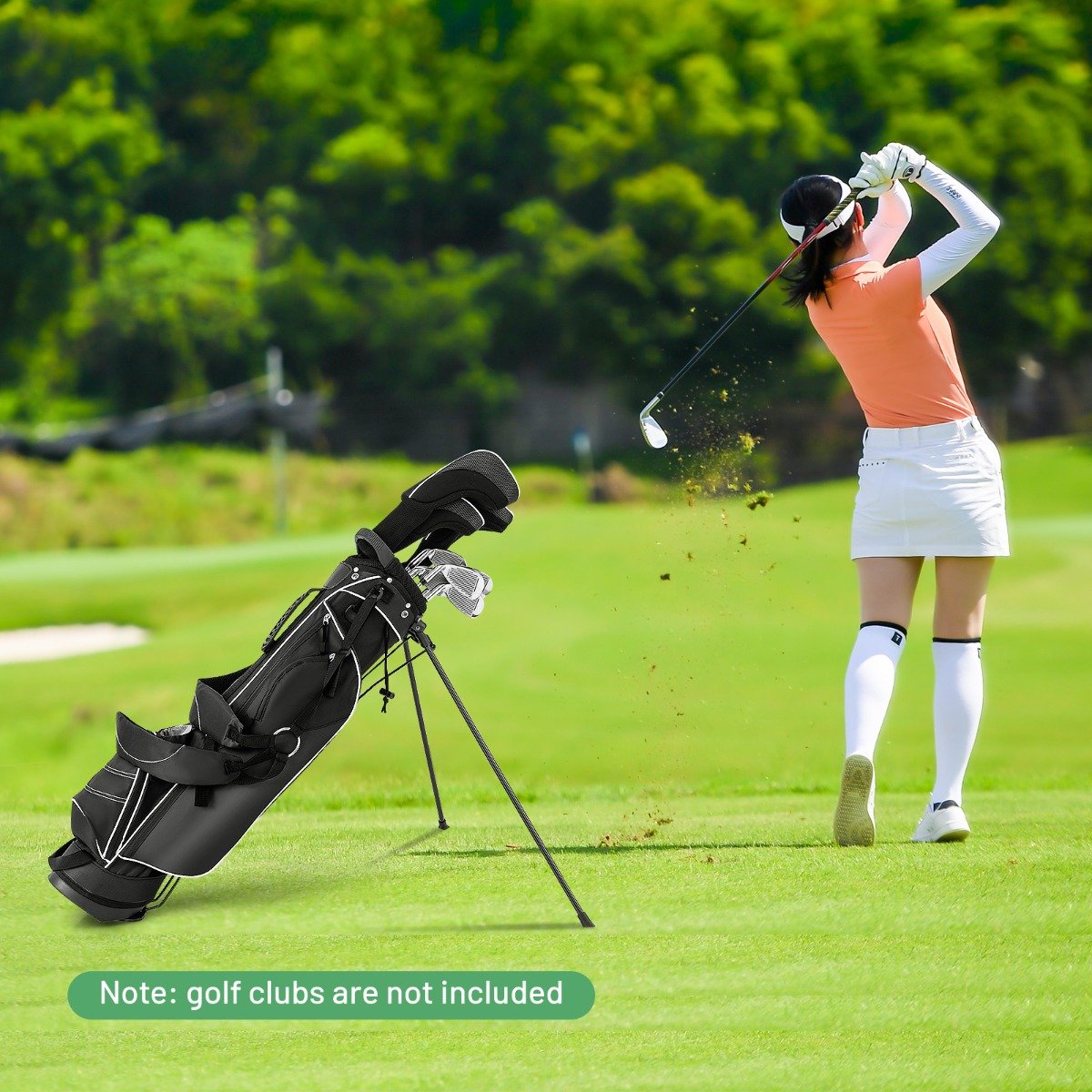 Golf Stand Bag with 4 Way Dividers-Black