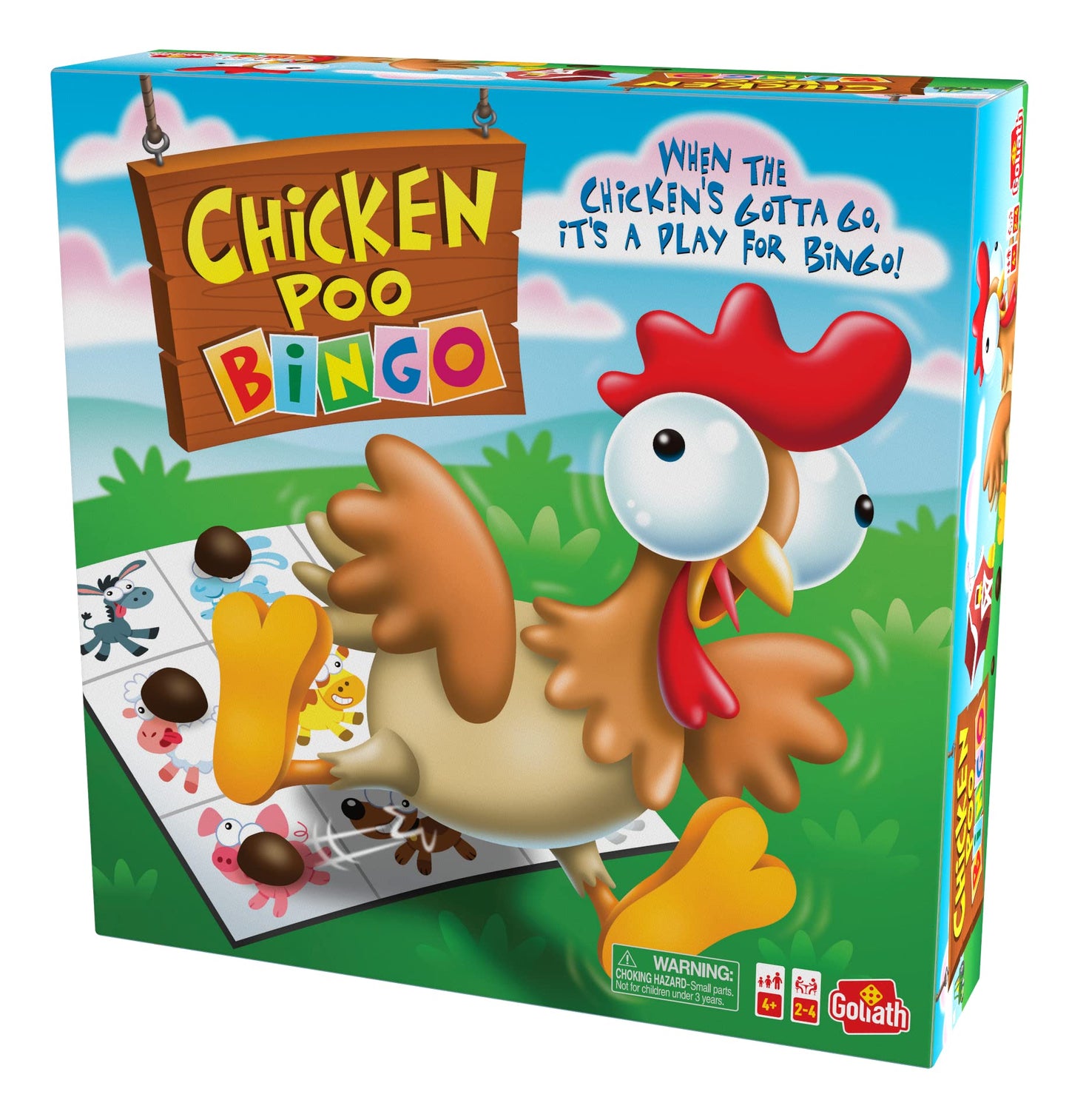 Goliath Chicken Poo Bingo Game — Wind-Up Fun for 2–4 Players, Ages 4+