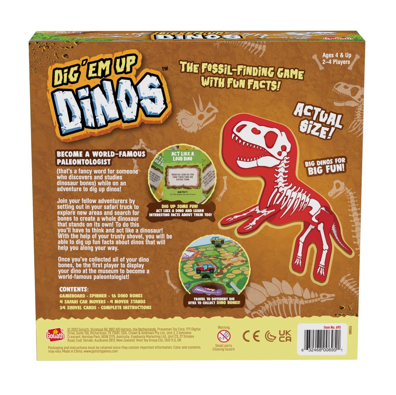 Goliath Dig 'Em Up Dinos – Fossil-Finding Dino-Building Game for 2-4 Players