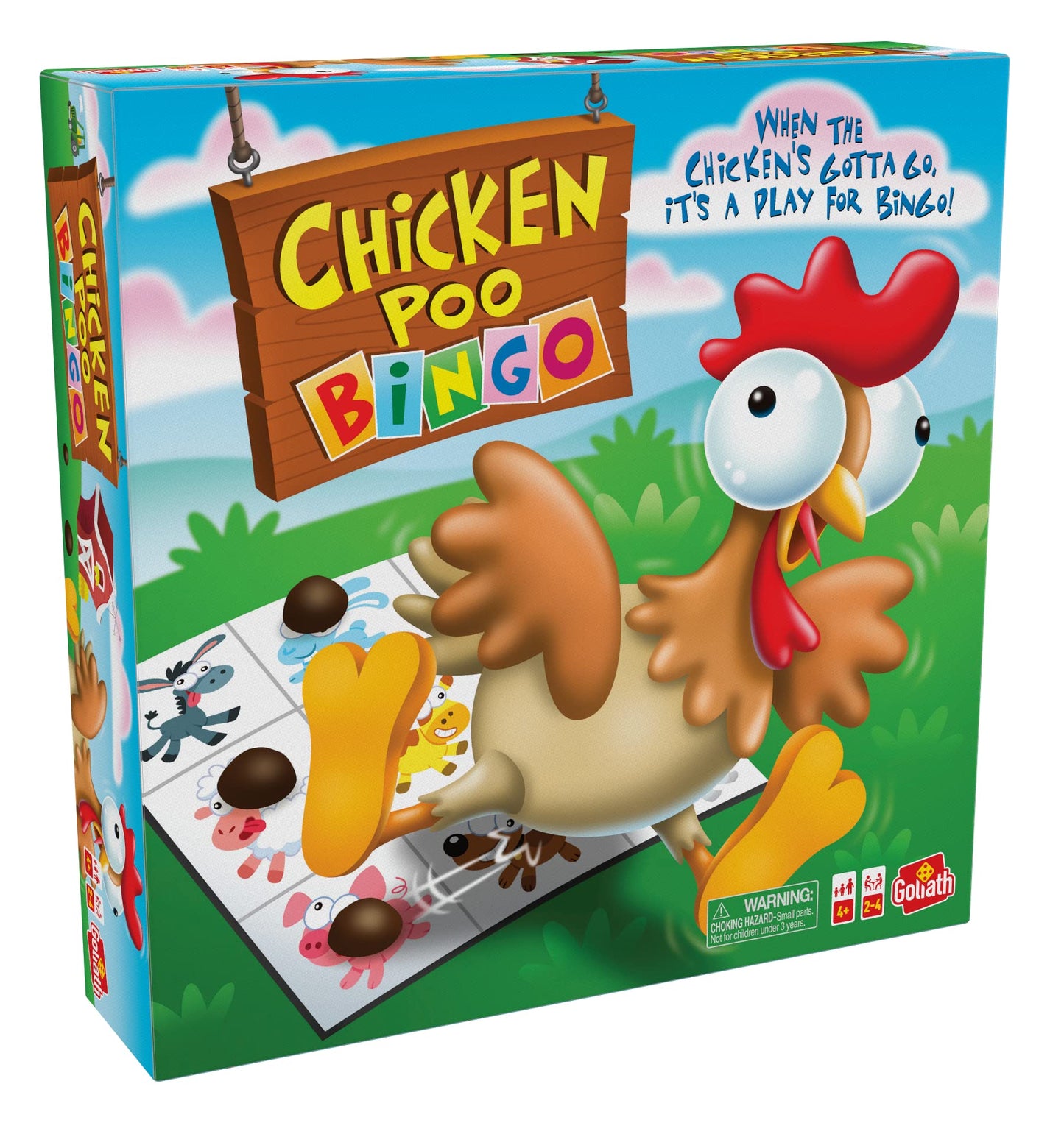 Goliath Chicken Poo Bingo Game — Wind-Up Fun for 2–4 Players, Ages 4+