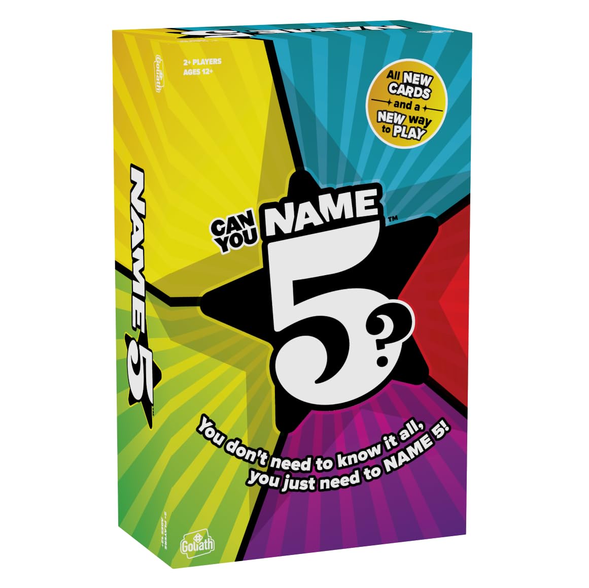 Goliath Name 5 Board Game – Name 5 Things Before Time Runs Out | Party & Family Game for 2+ Players, Ages 12+