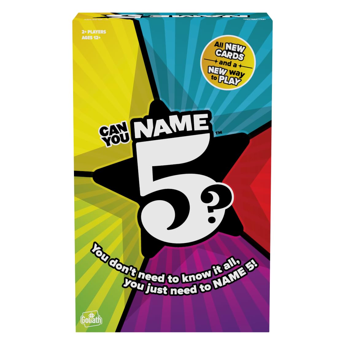 Goliath Name 5 Board Game – Name 5 Things Before Time Runs Out | Party & Family Game for 2+ Players, Ages 12+