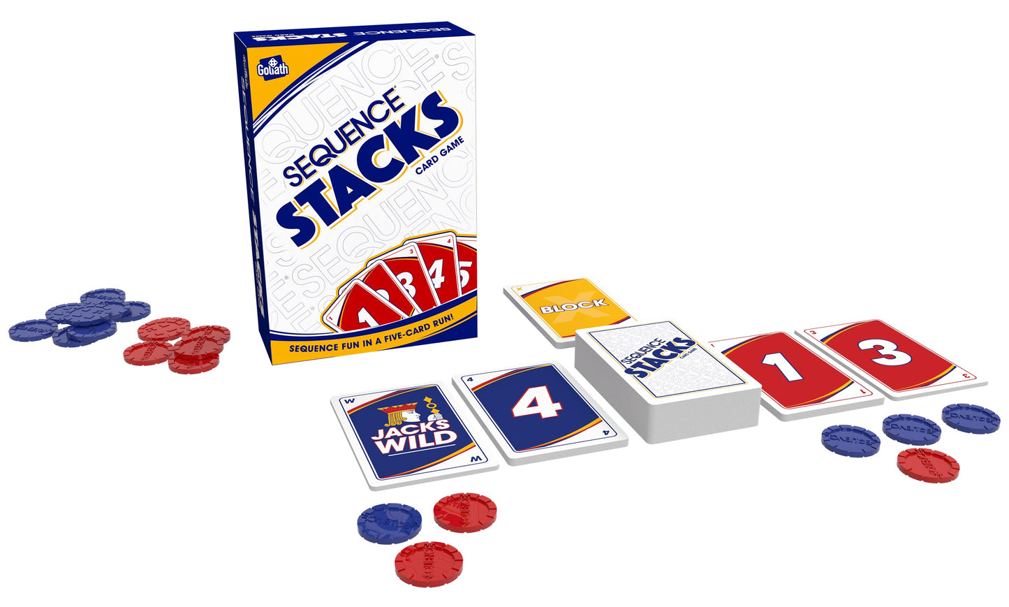 Goliath Sequence Stacks Card Game – Fast Run-Building Family Fun