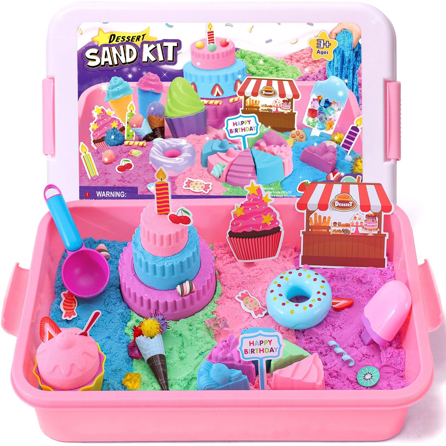 Golray Ice Cream Sensory Bin Kit for Girls | 108-Piece Dessert Sandbox Set
