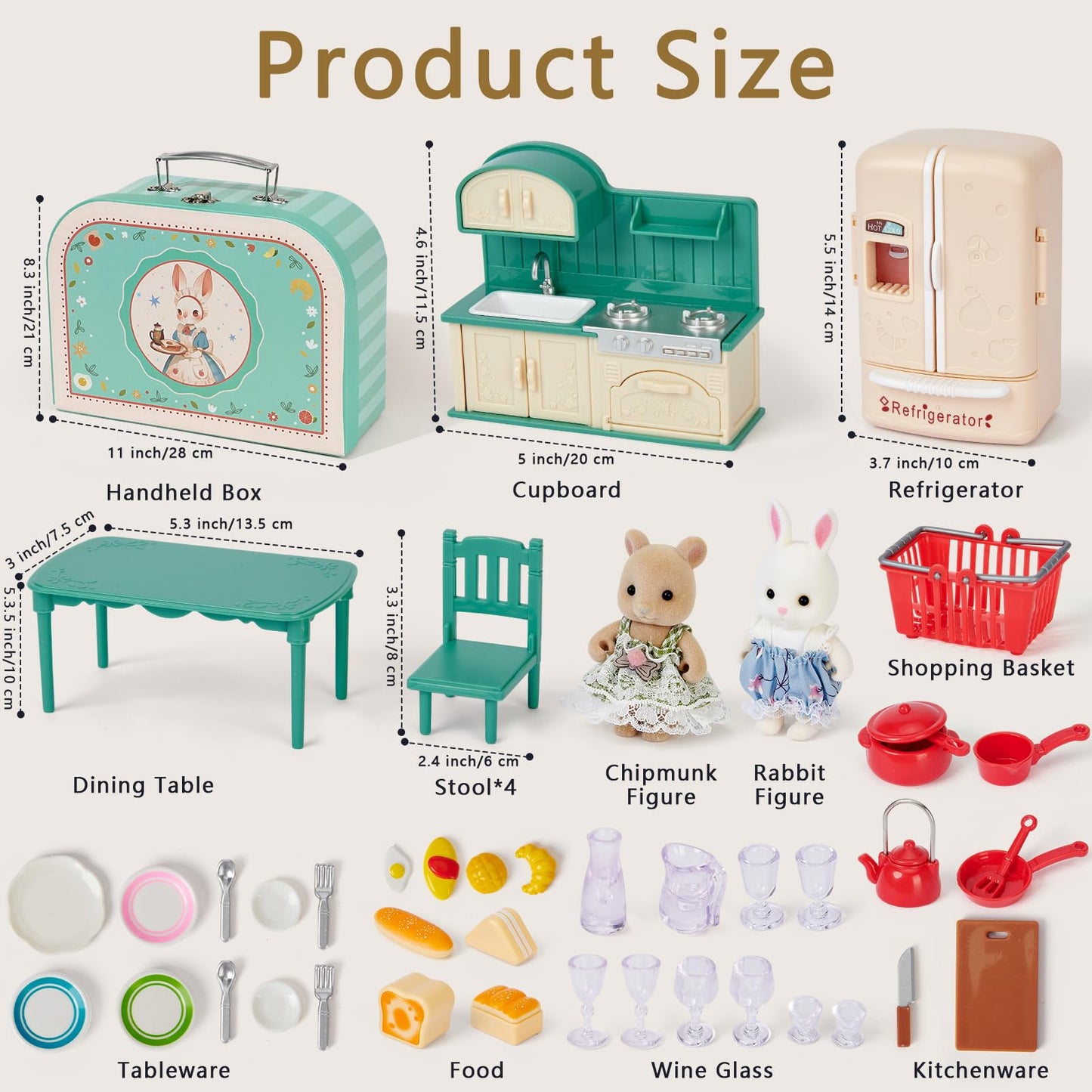 Golray Dollhouse Kitchen Suitcase Set: Portable Pretend Play for Kids