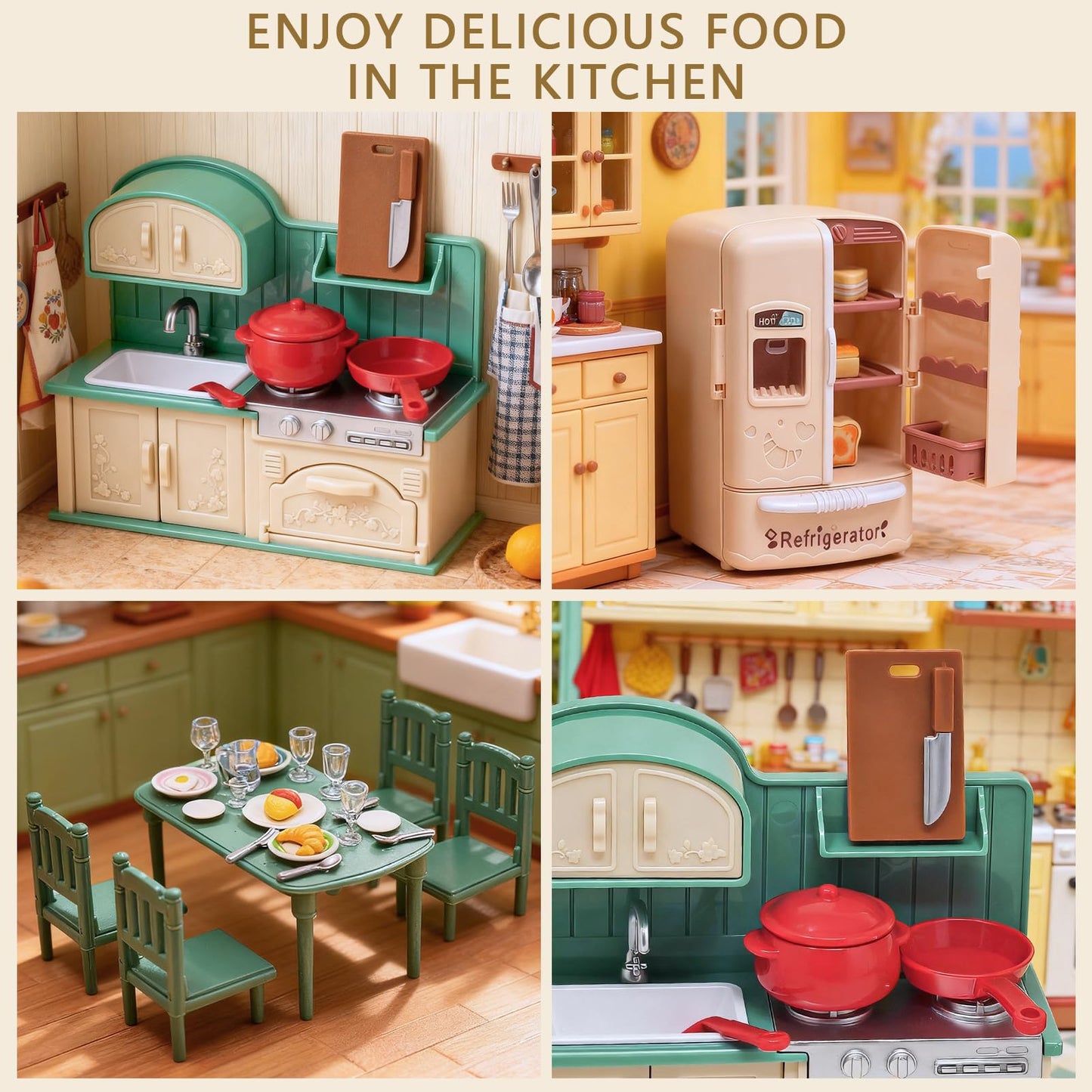 Golray Dollhouse Kitchen Suitcase Set: Portable Pretend Play for Kids