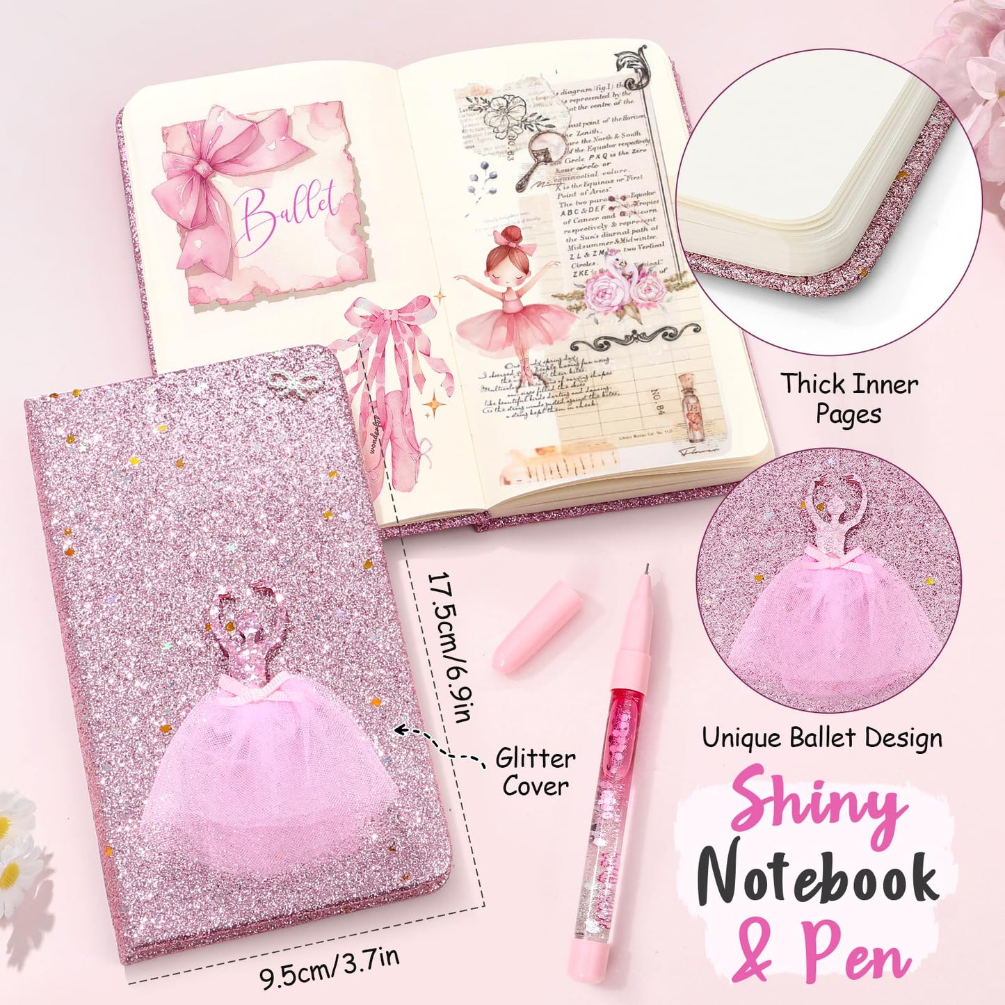Golray 15 Pcs Dance Gift Set for Girls – Ballet Bag, Jewelry Box & Water Bottle