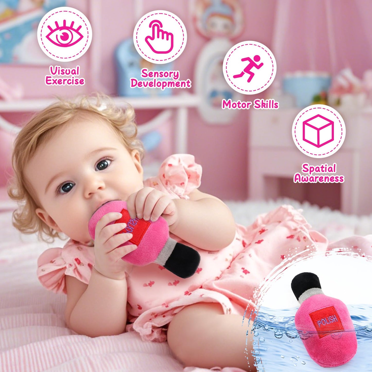 Golray Plush Toddler Purse - 10-Piece Sensory Play Set for Girls Ages 3-5