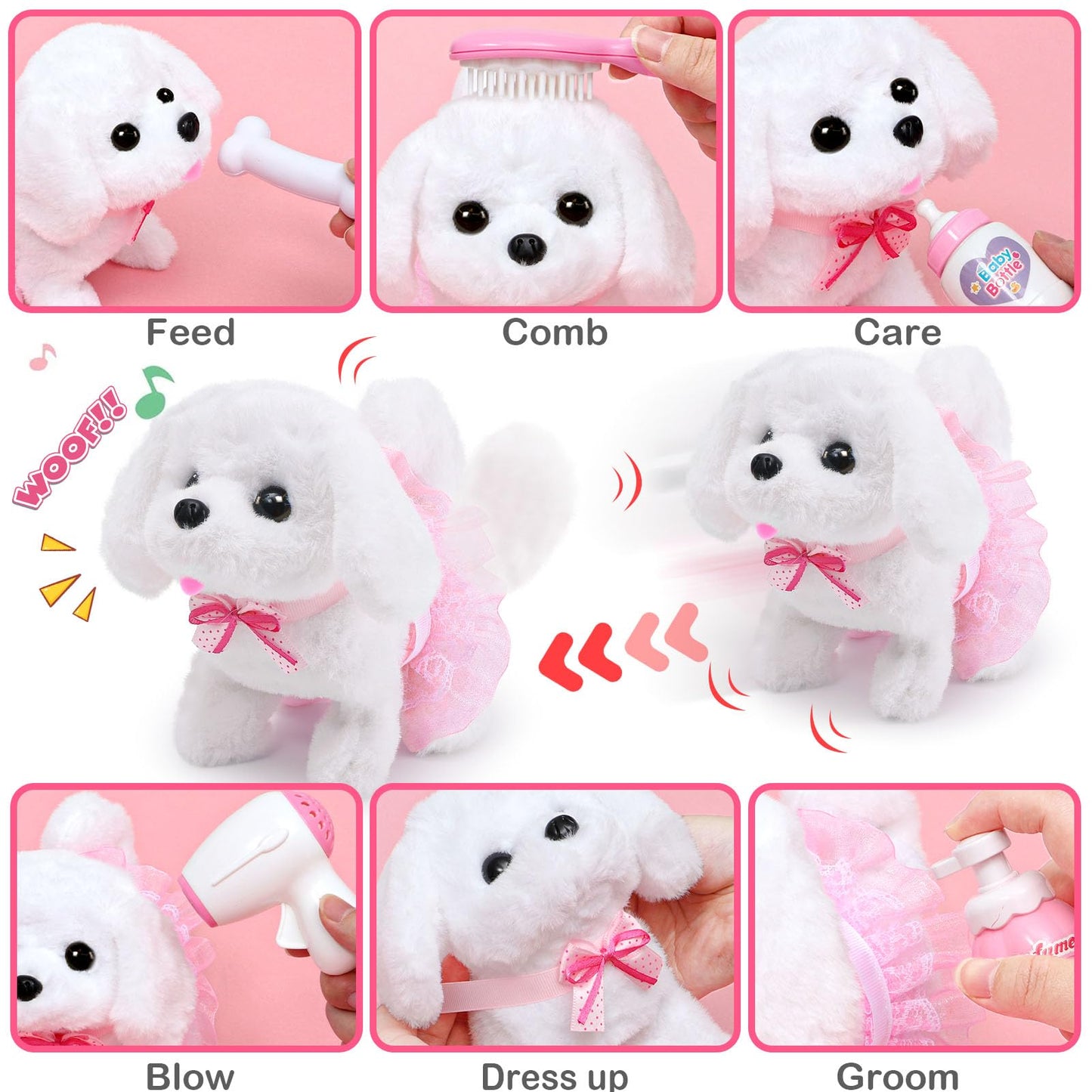 Golray 10-Piece Interactive Dog Toy Set for Kids – Walk, Bark, Pretend