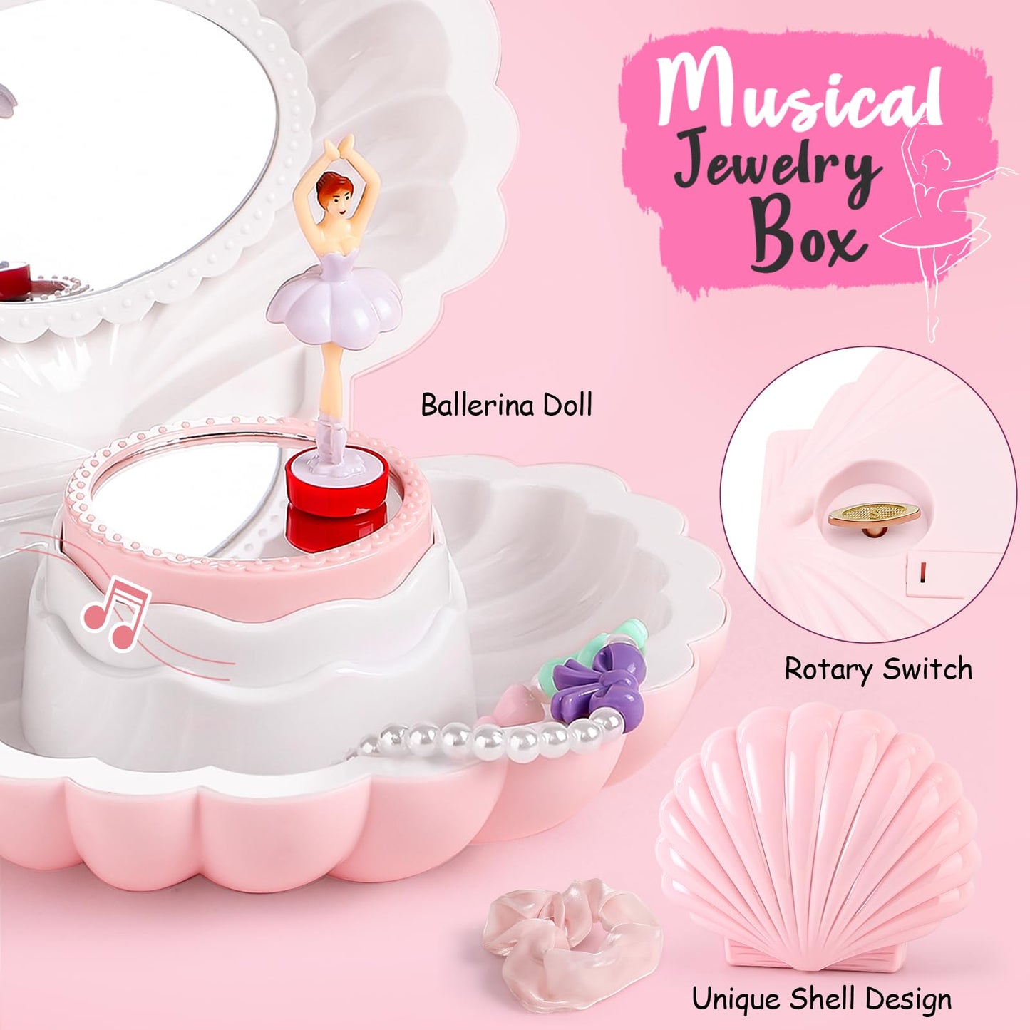Golray 15 Pcs Dance Gift Set for Girls – Ballet Bag, Jewelry Box & Water Bottle