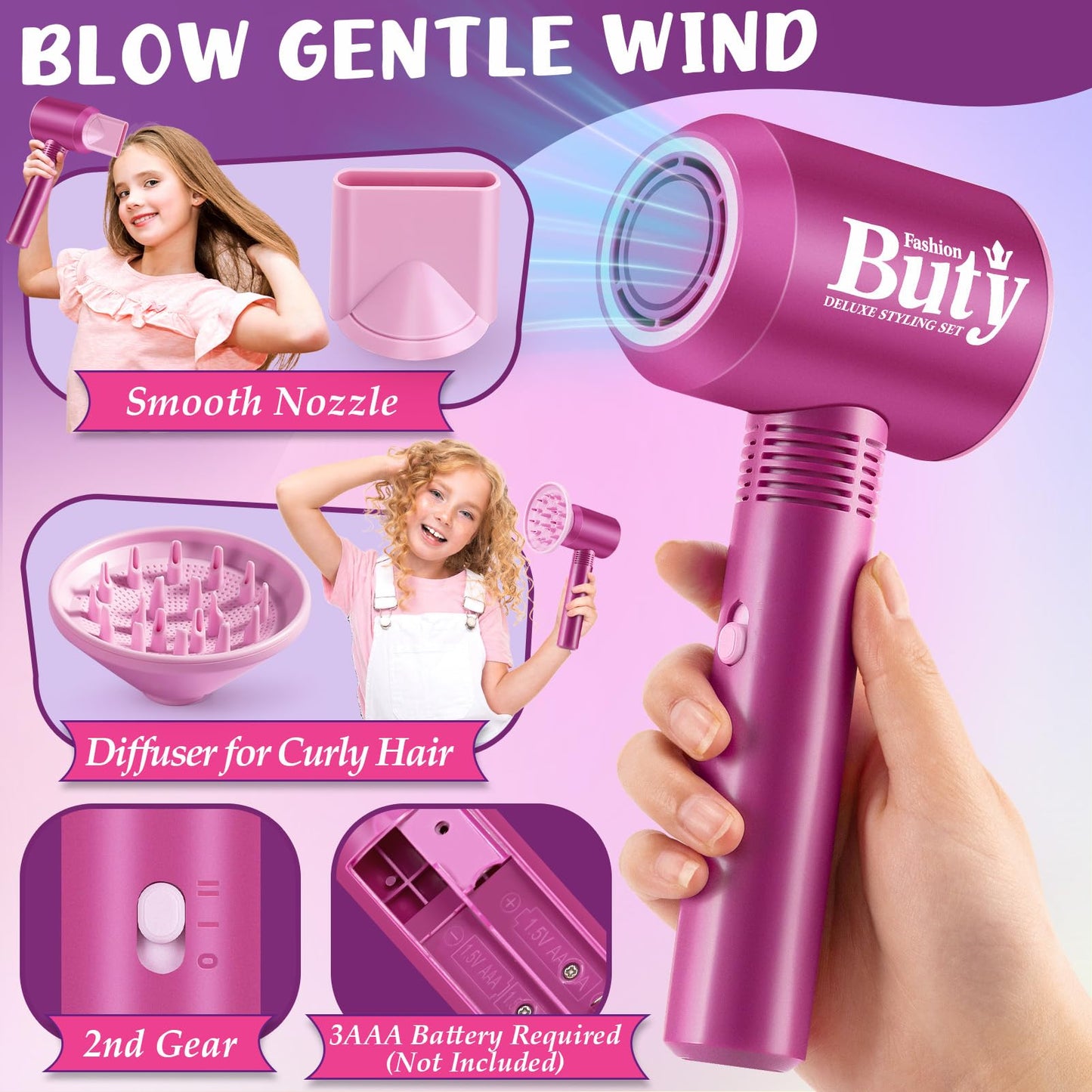 Golray Hair Styling Doll Head Makeup Kit – Realistic Salon Playset for Kids 3-8+