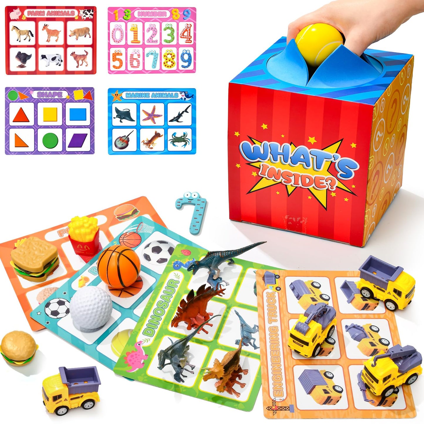 Golray Sorting Toys for Toddlers with Mystery Box – 8 Themes, 52 Pieces for Preschool Learning