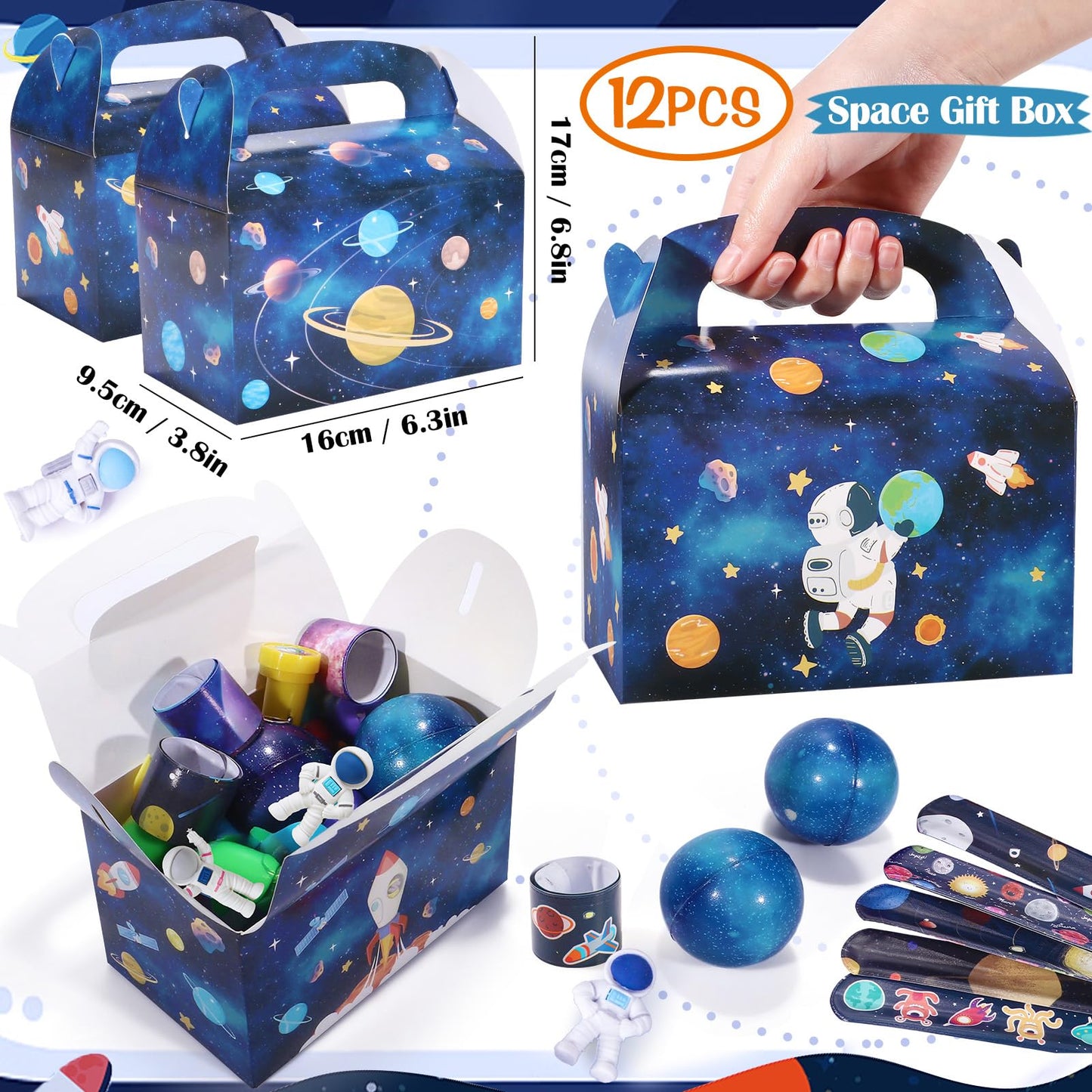 Golray 134pcs Space Party Favors Kit – Glow Tattoos, Erasers, Necklaces & Wristbands