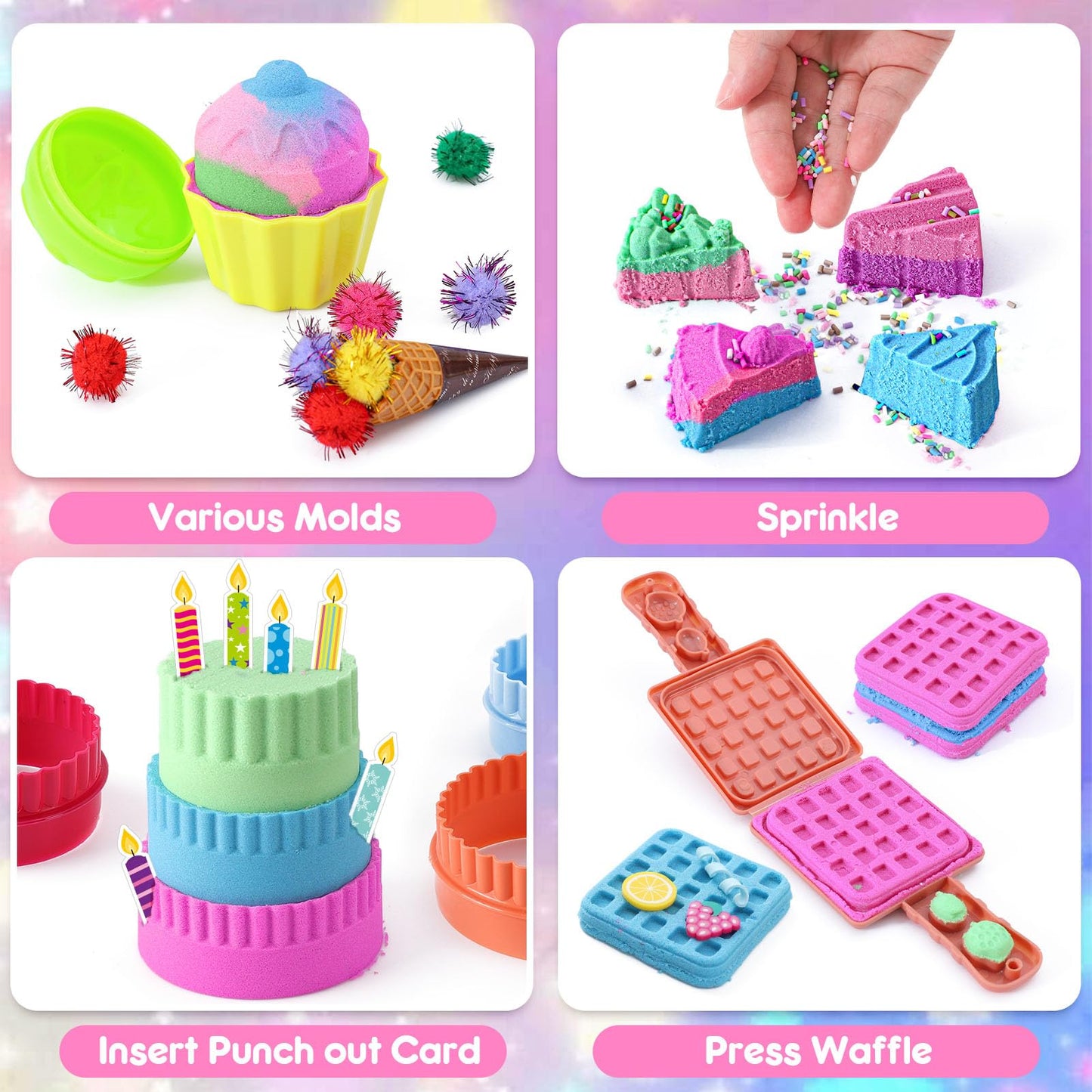 Golray Ice Cream Sensory Bin Kit for Girls | 108-Piece Dessert Sandbox Set
