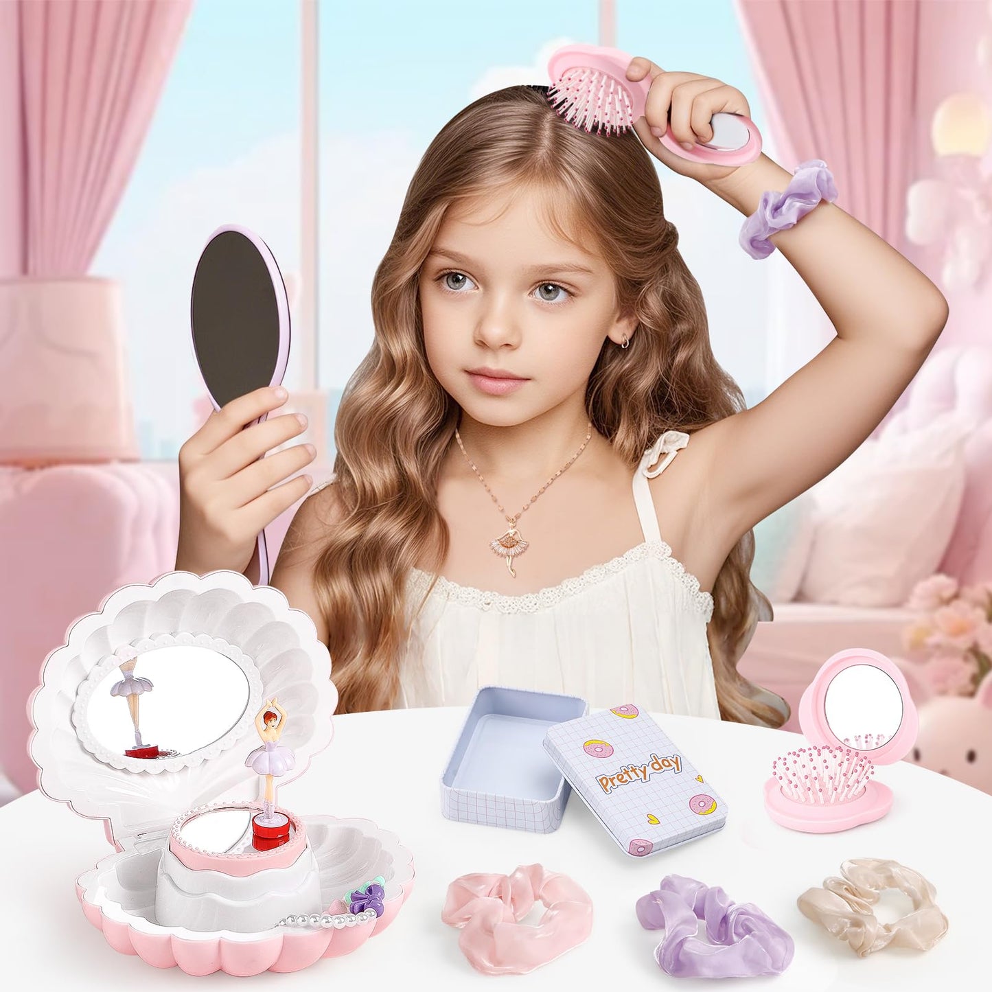 Golray 15 Pcs Dance Gift Set for Girls – Ballet Bag, Jewelry Box & Water Bottle