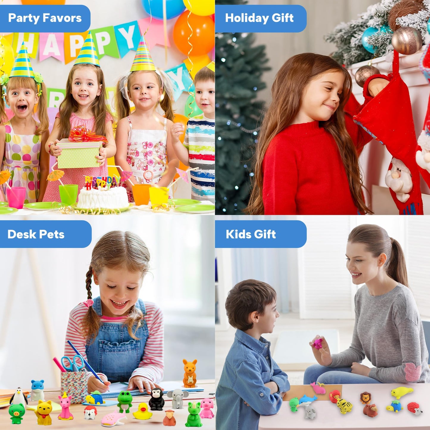 GOMIMEOR 35Pcs Animal Erasers for Kids – Puzzle Erasers for Classrooms