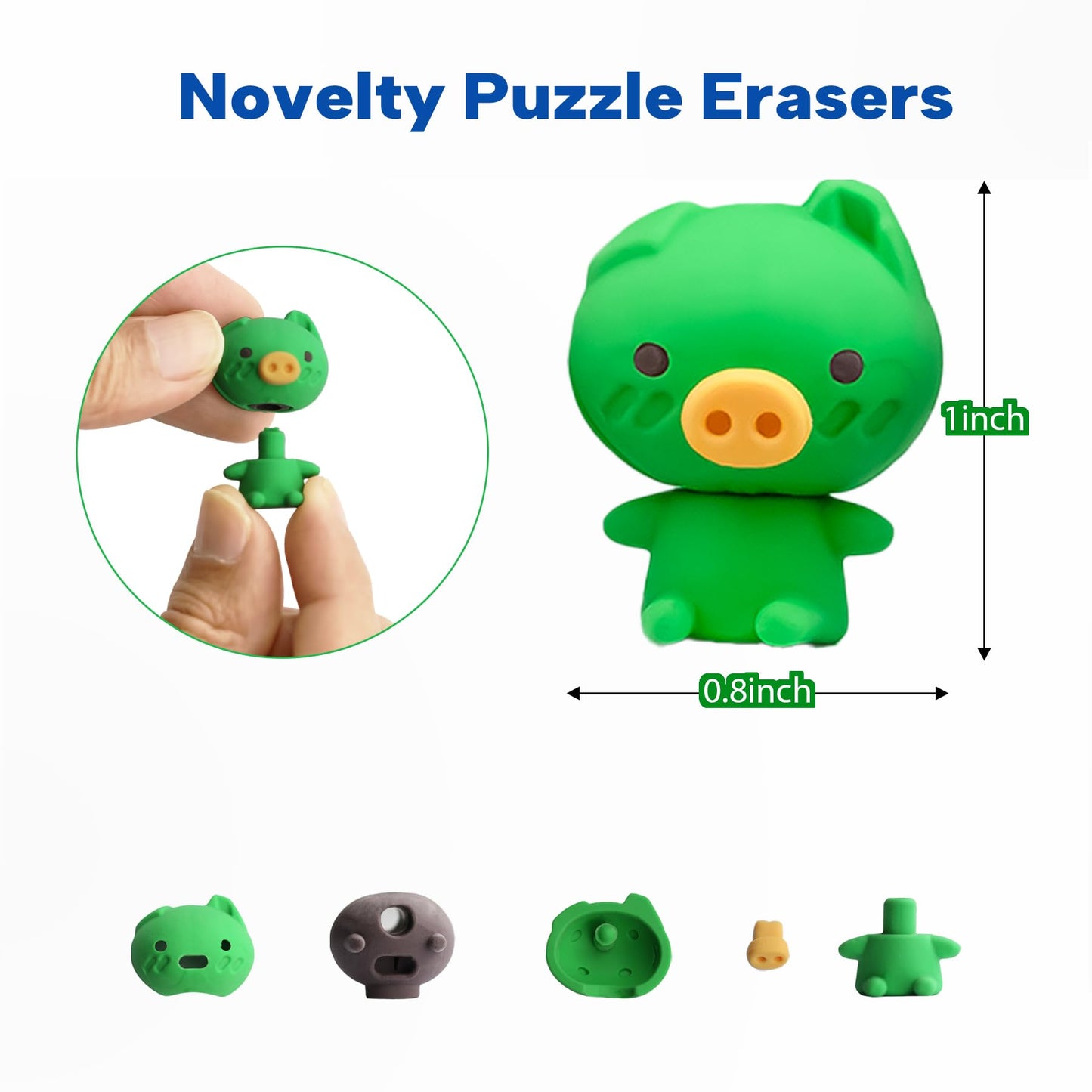 GOMIMEOR 35Pcs Animal Erasers for Kids – Puzzle Erasers for Classrooms