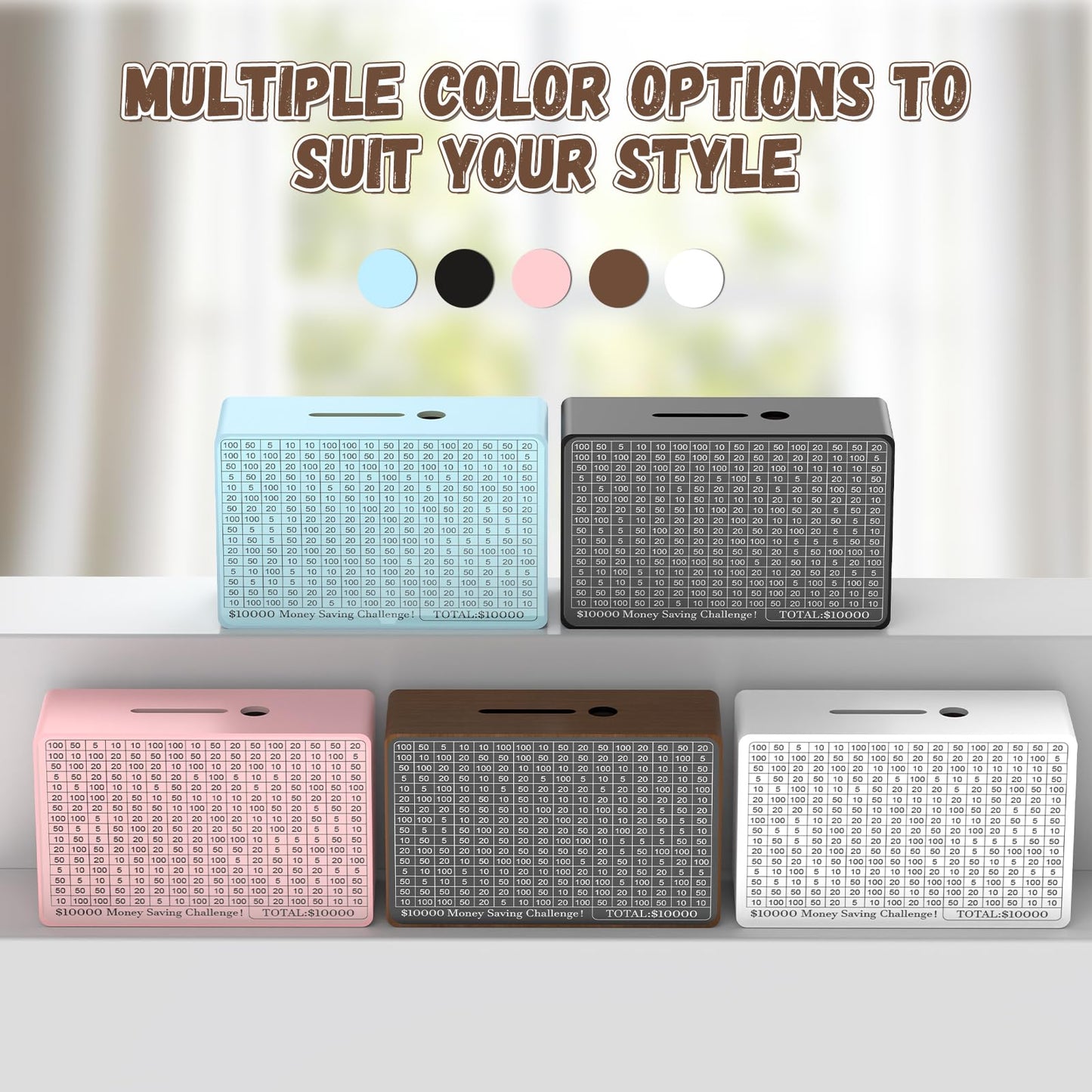 Gomyrod Wooden Money Saving Box with Counter – Savings Challenge