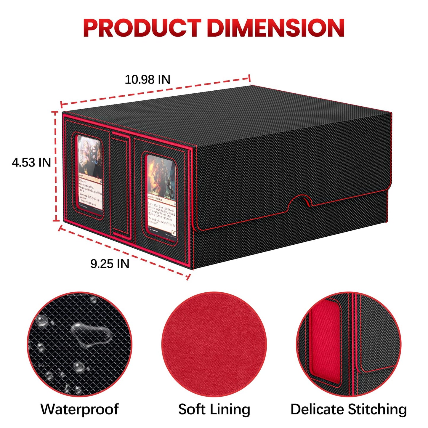 Gomyrod 7-in-1 MTG Deck Box with Commander Display – Fits 600+ Cards, Dice Tray, Removable Case