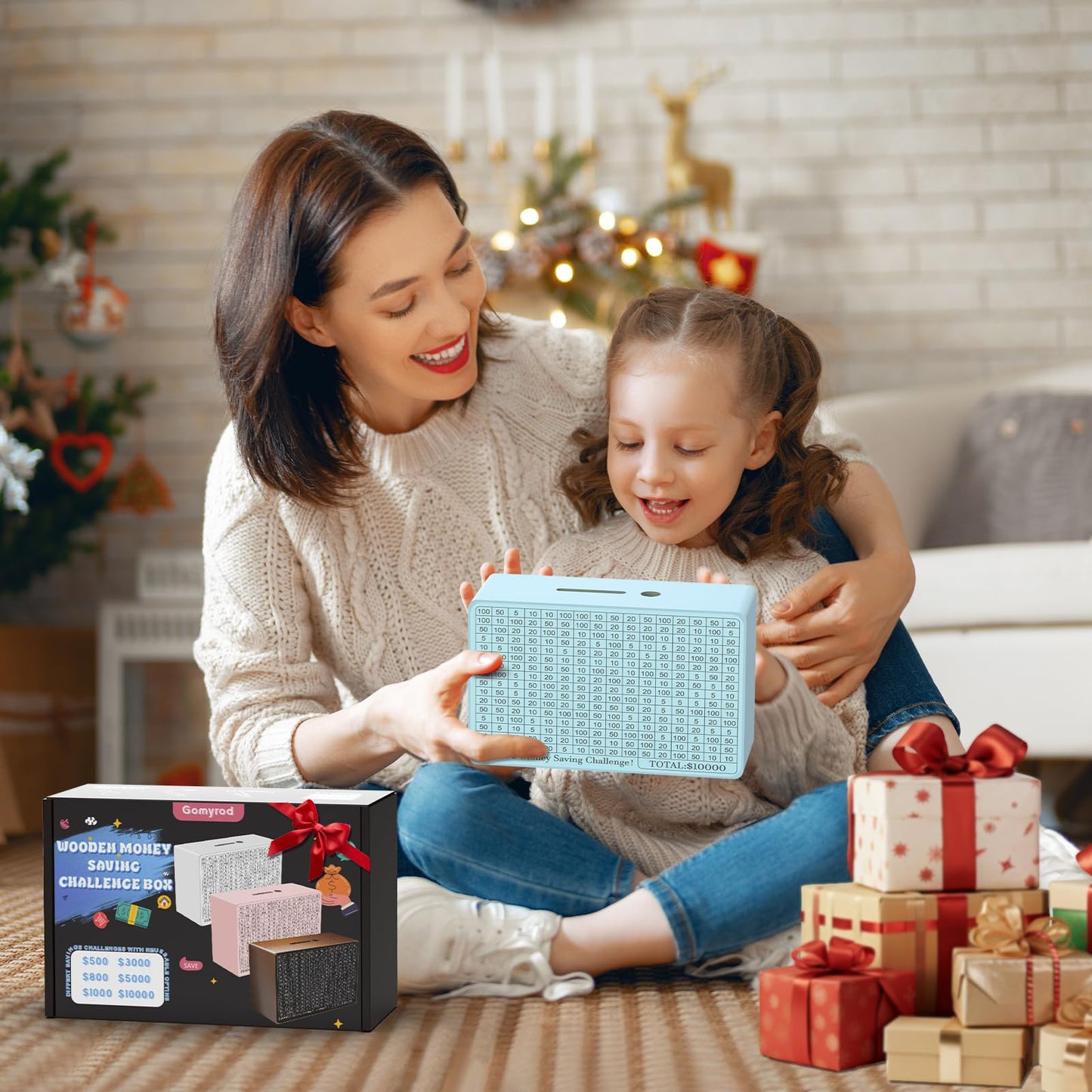 Gomyrod Wooden Money Saving Box with Counter – Multi-Goal Savings Kit
