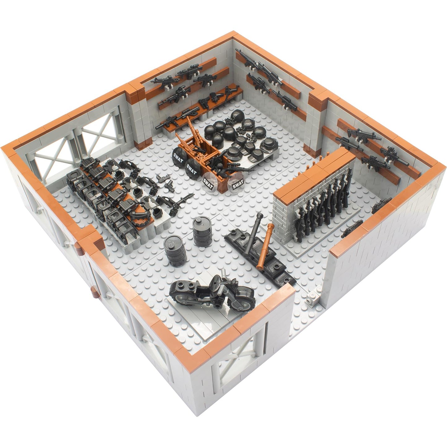 Gonsausola Military Base Building Bricks Set – Guard Tower & Weapons Building Blocks Toy for Kids