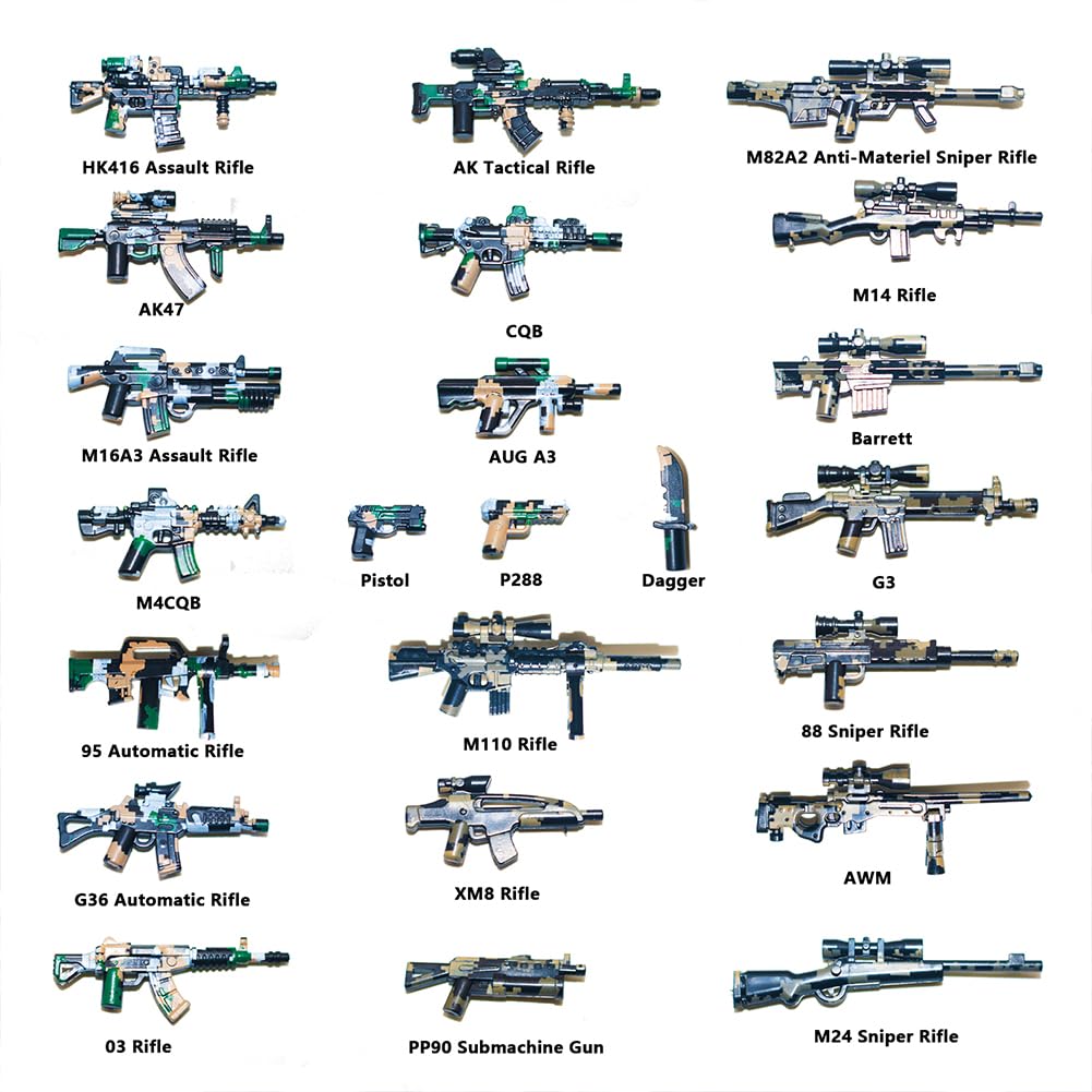 Gonsausola 200+ Pcs Military Weapon Pack Accessories Kit for Building Block Toys – Swat Team Gear