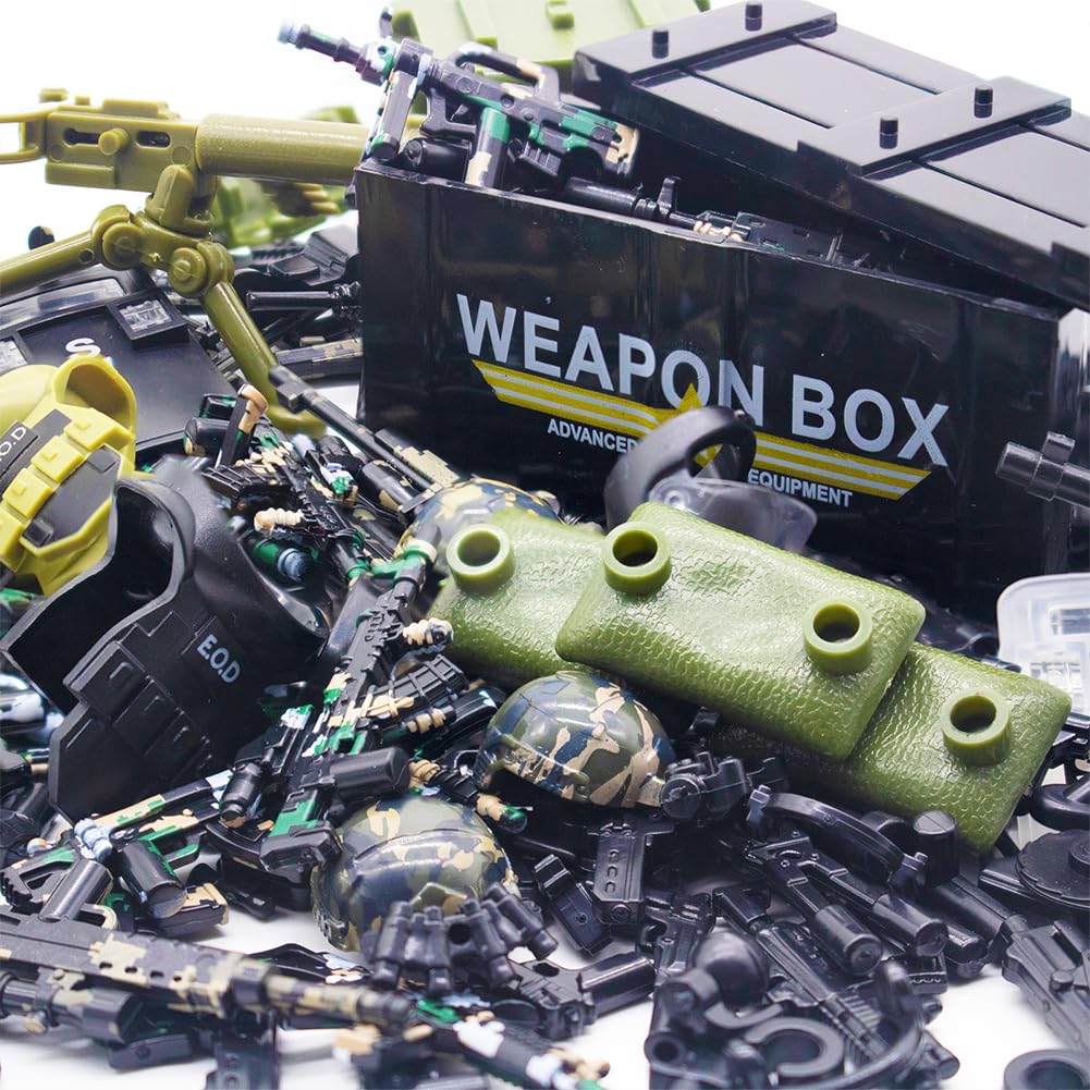 Gonsausola 200+ Pcs Military Weapon Pack Accessories Kit for Building Block Toys – Swat Team Gear