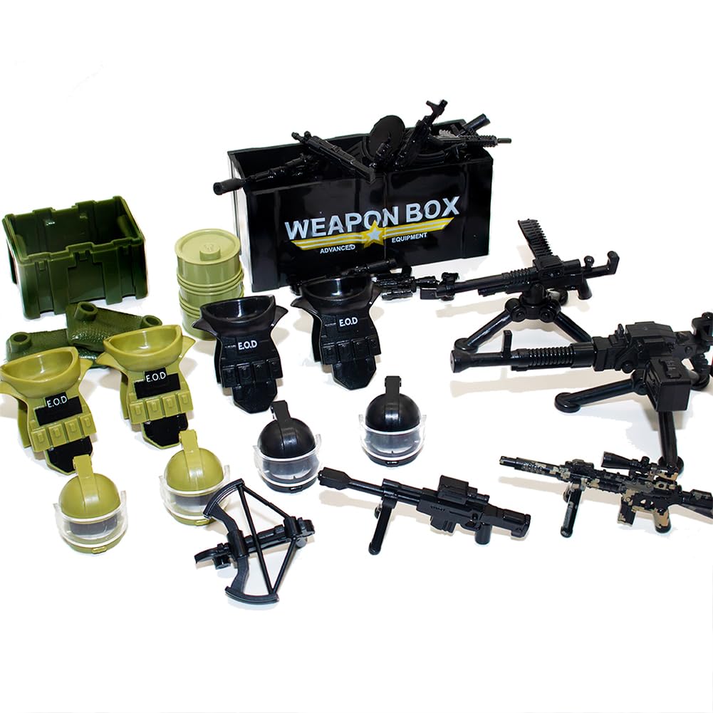 Gonsausola 200+ Pcs Military Weapon Pack Accessories Kit for Building Block Toys – Swat Team Gear