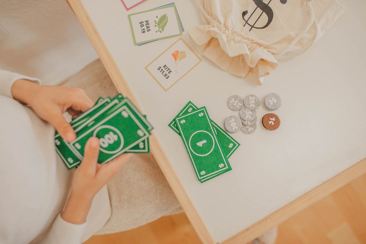 Good Ground Felt Money Set for Kids — Montessori Pretend Dollars & Coins