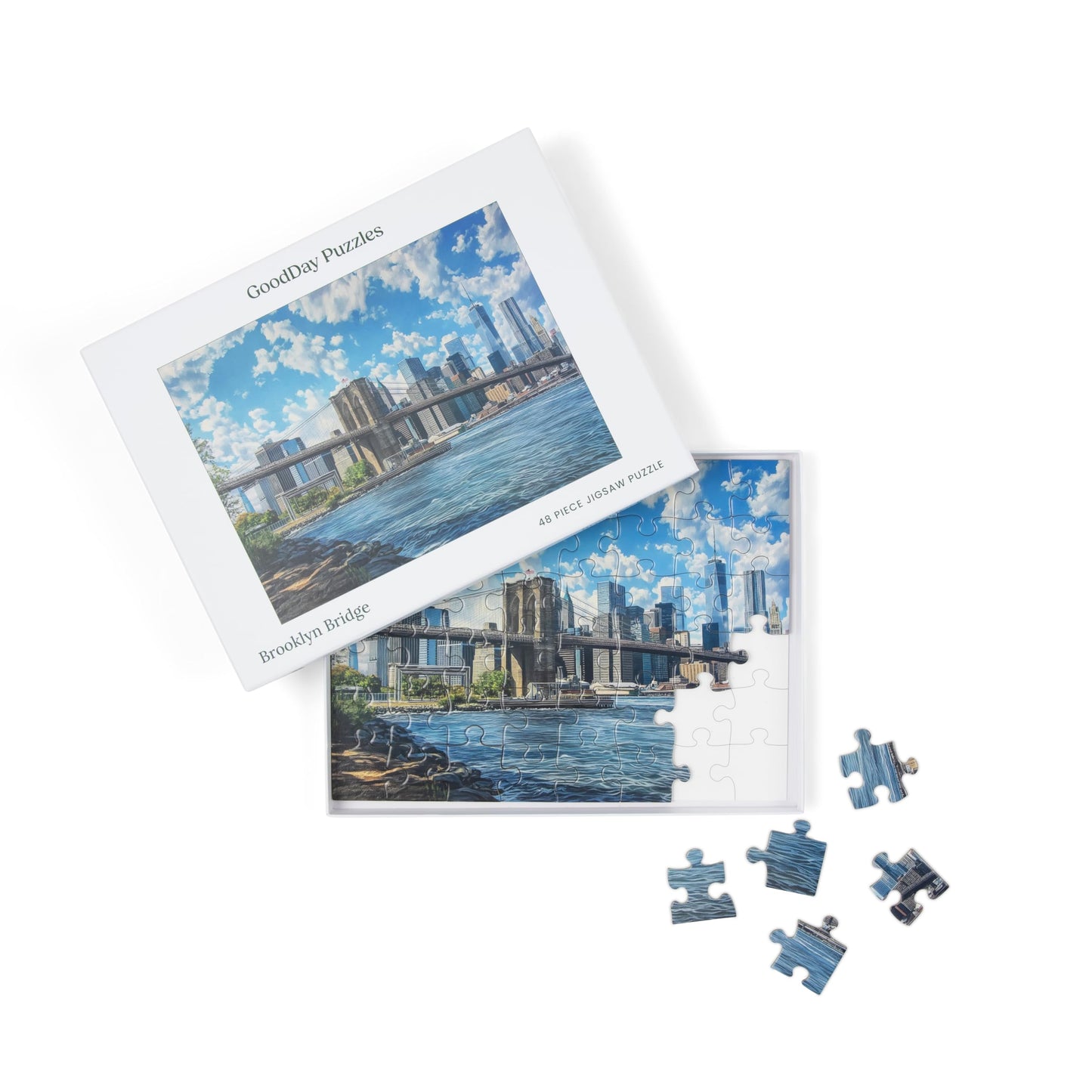 GoodDay Puzzles: Large 48-Piece Jigsaw – Easy Senior Puzzle (Brooklyn Bridge)