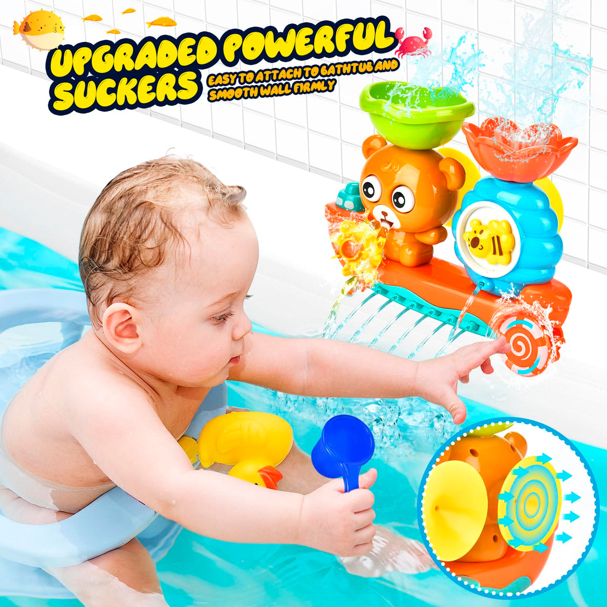 GOODLOGO Baby Bath Toys Set – 7-Piece Bath Toy Collection for Toddlers 18+ Months