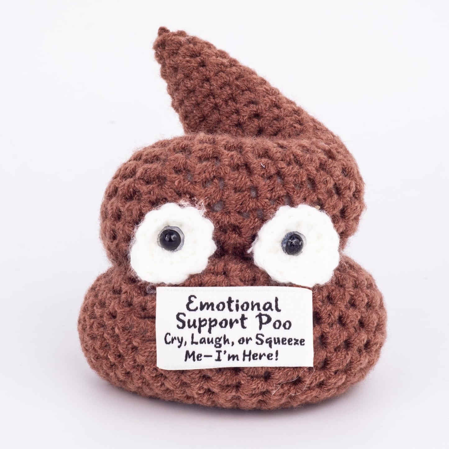 GOODLYSPORTS Positive Poo - Emotional Support Crochet Poop Toy | Funny Gag Gift for Adults