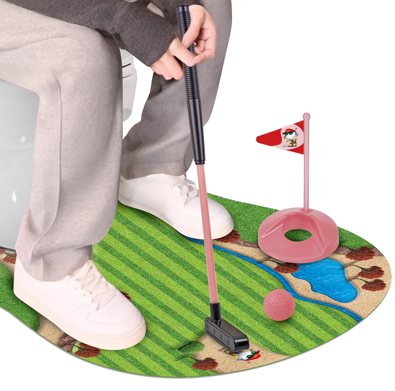 GOODLYSPORTS Toilet Golf – Mini Golf Game for Adults | Funny Gifts for Women & White Elephant