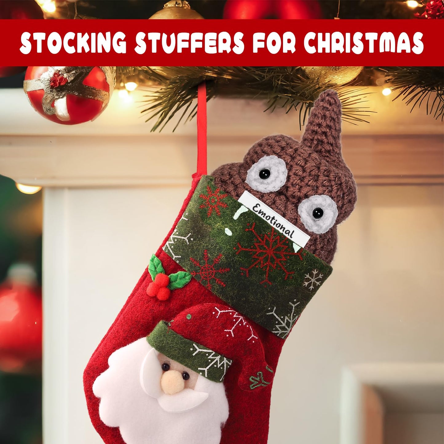 GOODLYSPORTS Positive Poo - Emotional Support Crochet Poop Toy | Funny Gag Gift for Adults