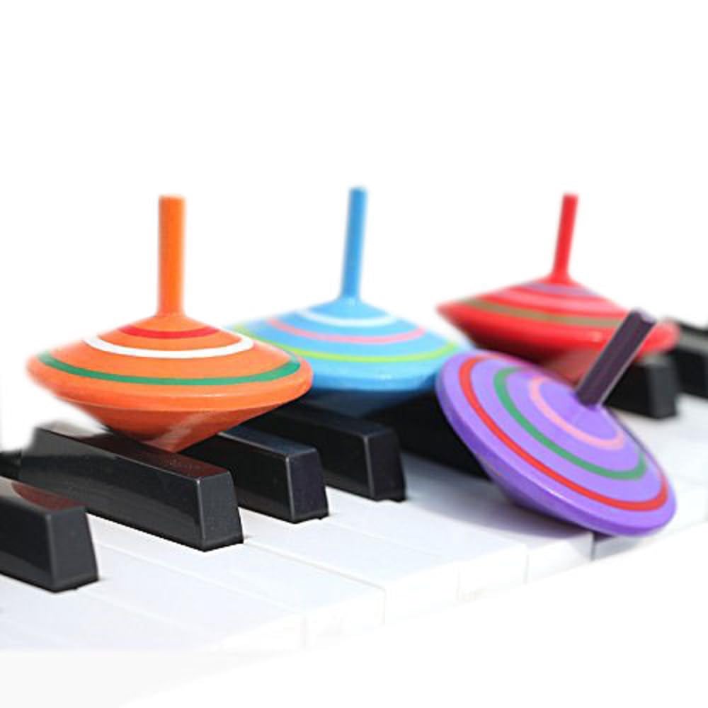 GoodPlay Gyroscope – 3-Piece Handmade Painted Wood Spinning Tops for Kids