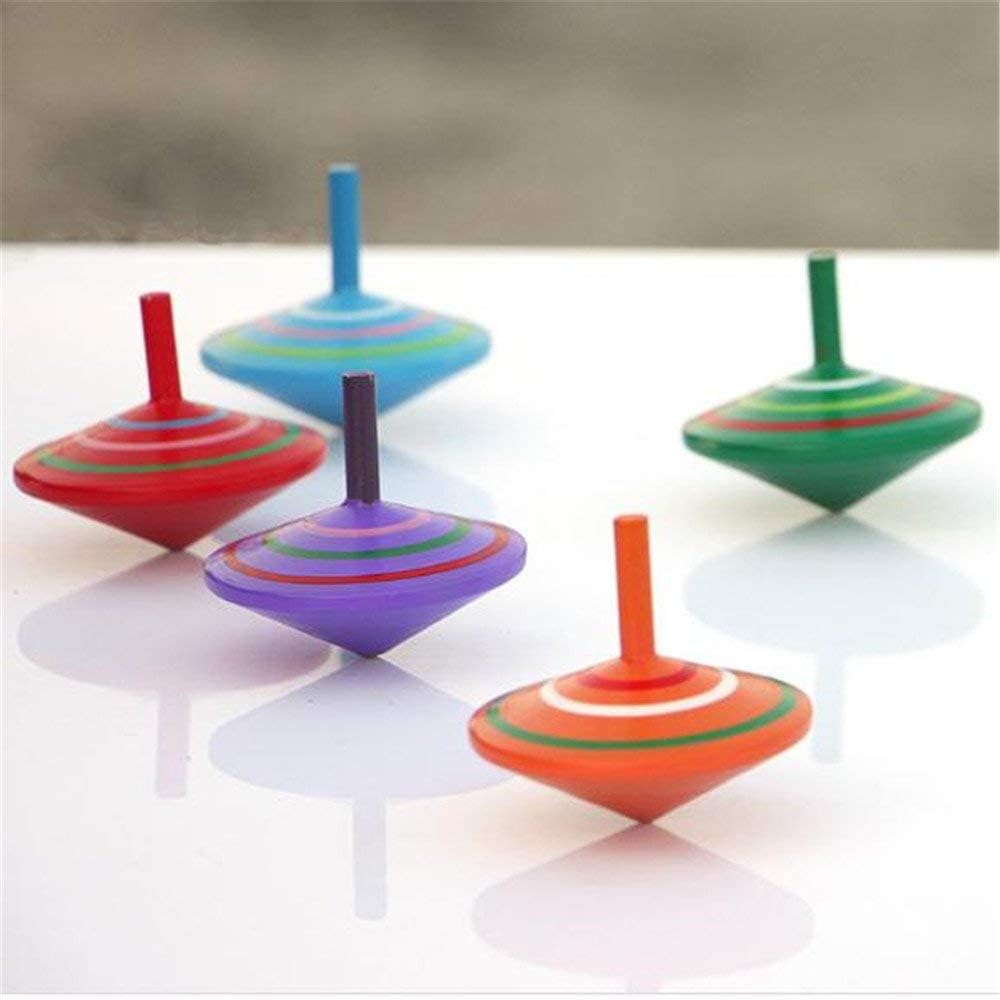 GoodPlay Gyroscope – 3-Piece Handmade Painted Wood Spinning Tops for Kids