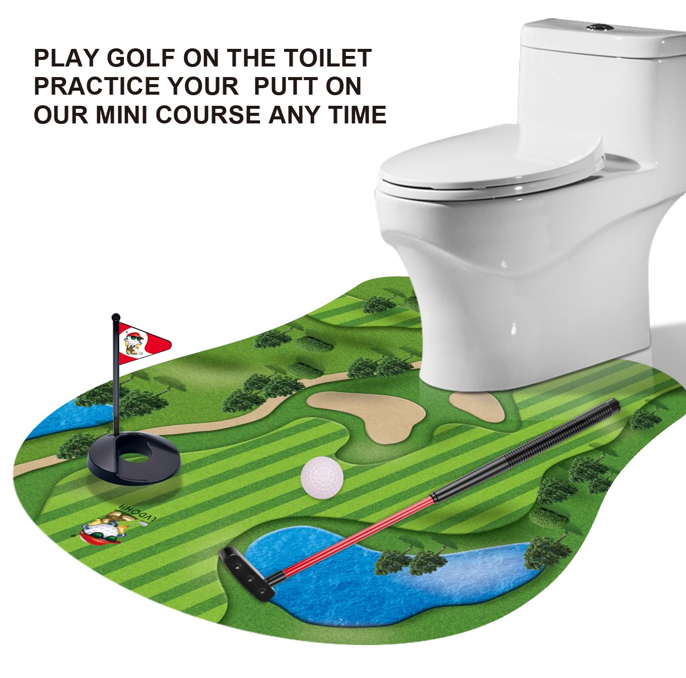GOODLYSPORTS Toilet Golf – Fun Mini Golf Game for Adults