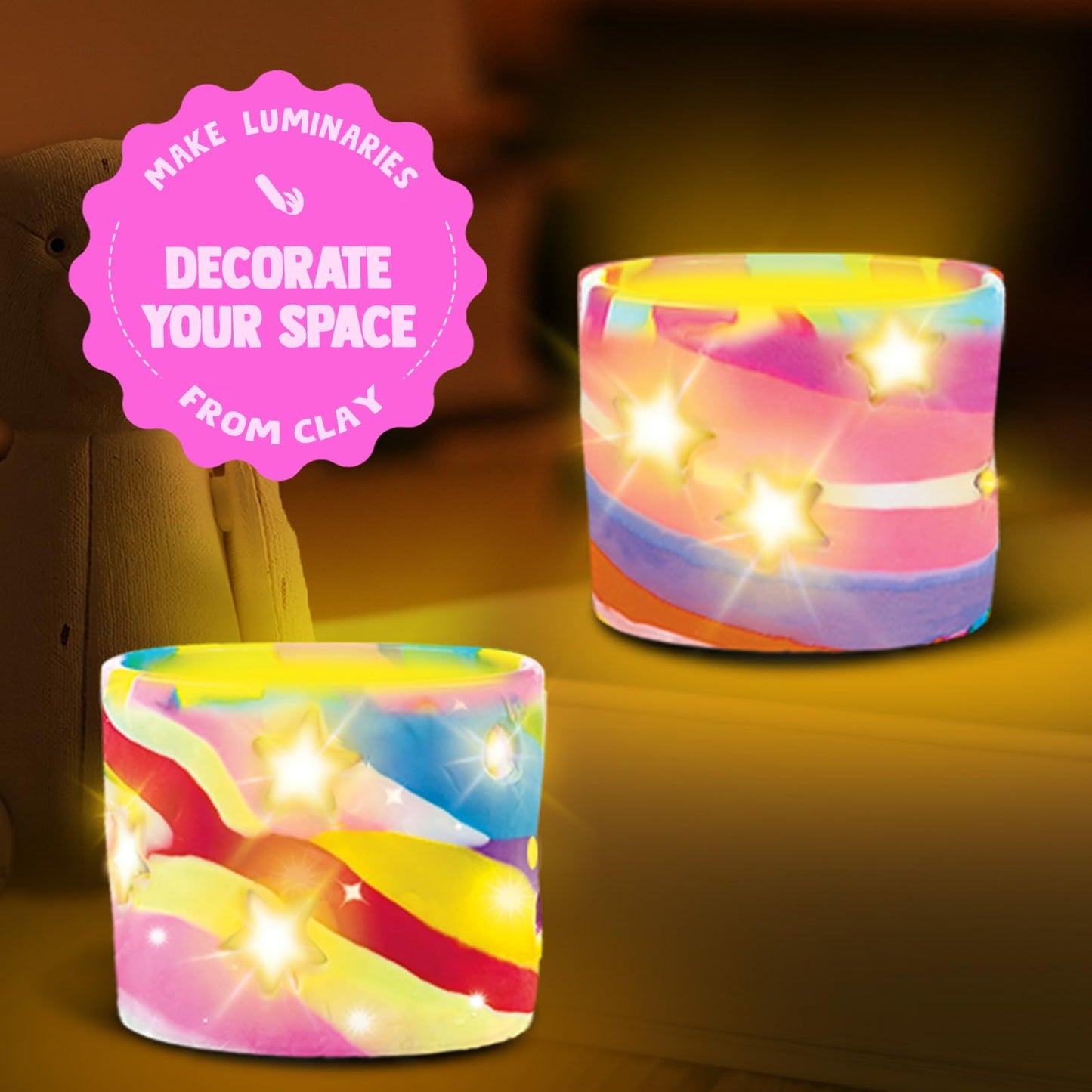Goody King Make Your Own Clay Luminaries – DIY Light-Up Lantern Kit for Kids 8–12