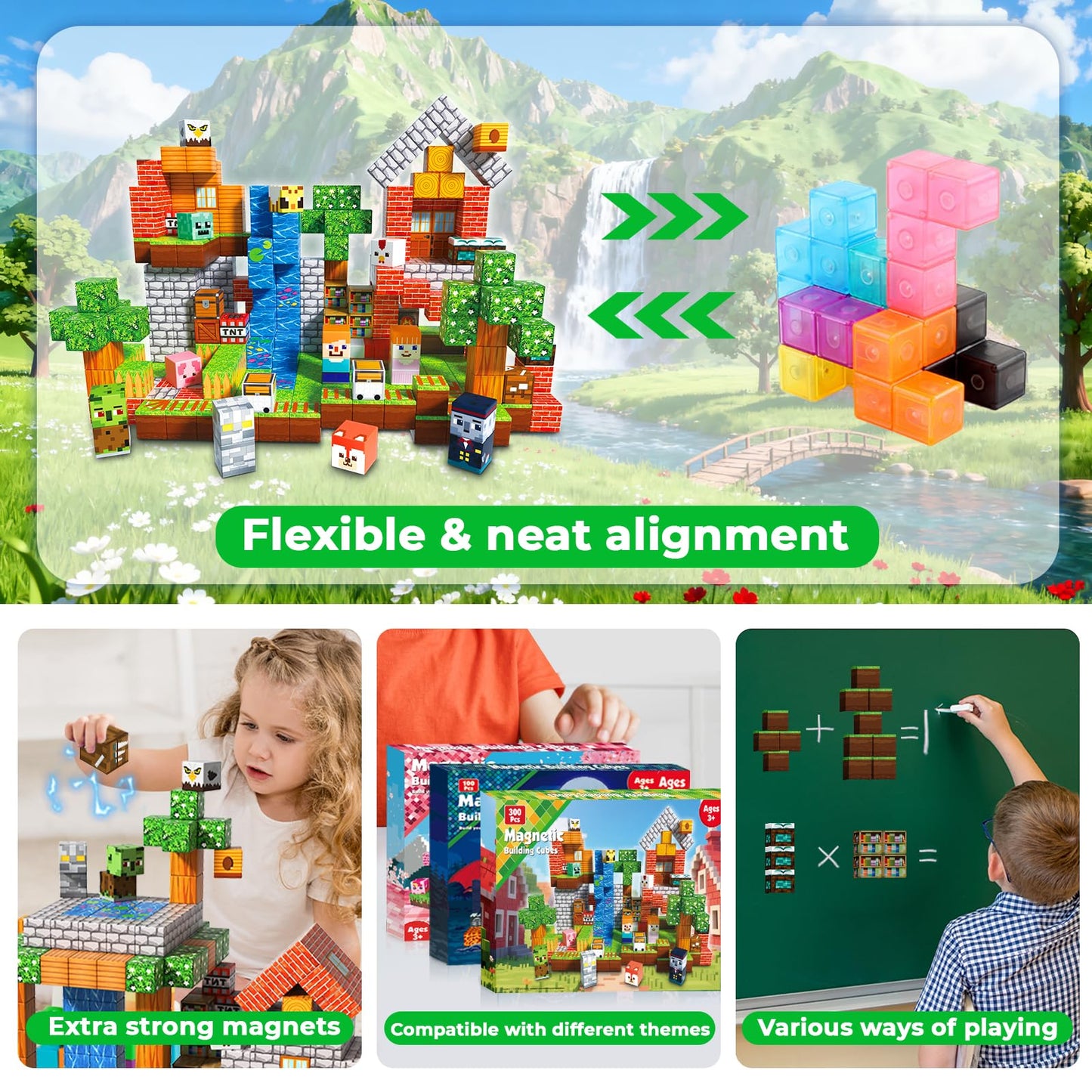 Goody King 300PCS Magnetic Blocks – Forest Magnetic Building Set for STEM & Imaginative Play