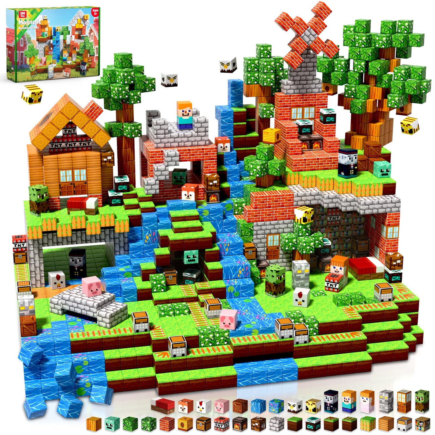 Goody King 300PCS Magnetic Blocks – Forest Magnetic Building Set for STEM & Imaginative Play