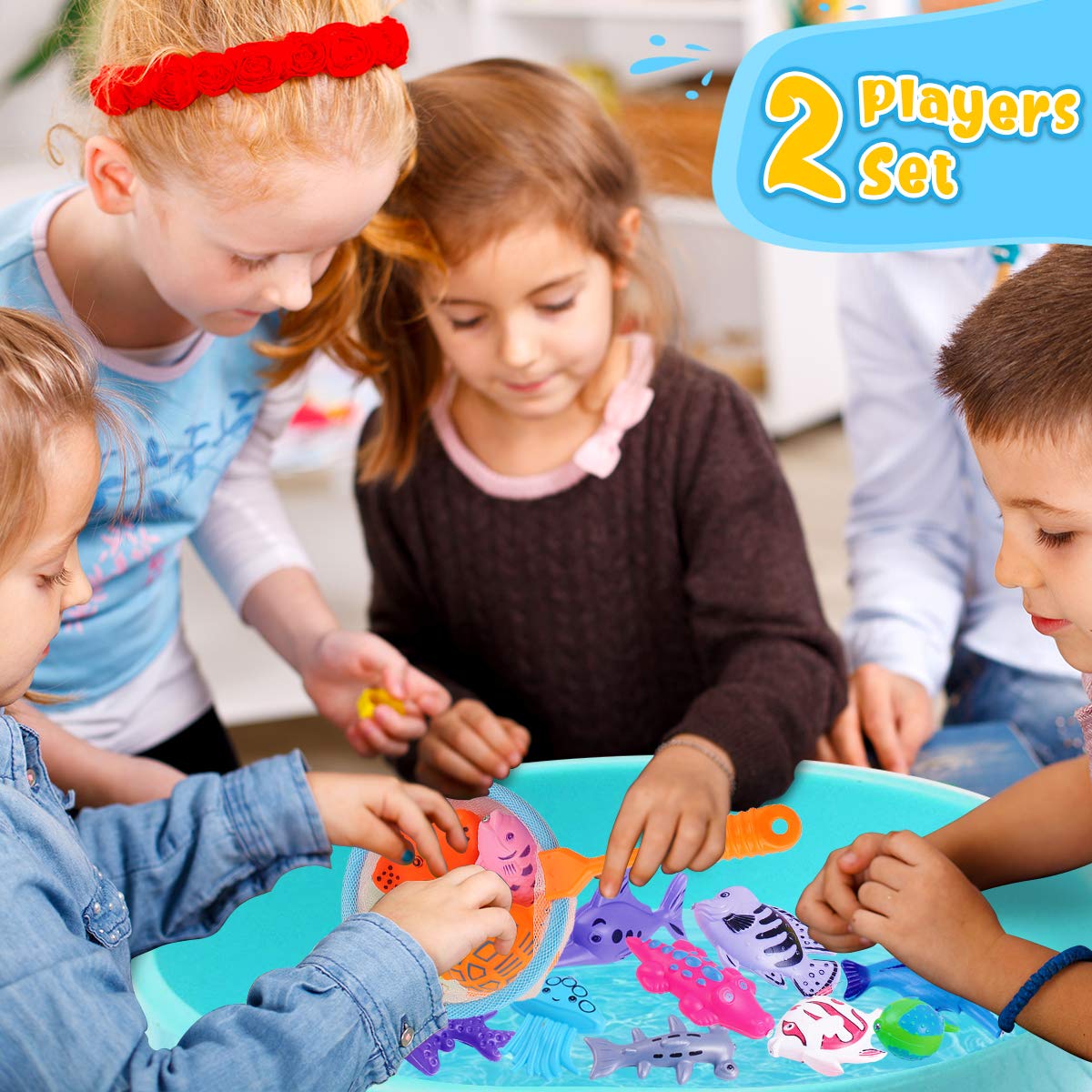 Goody King Magnetic Fishing Game for Kids – 2-Player Pool & Water Table Toy