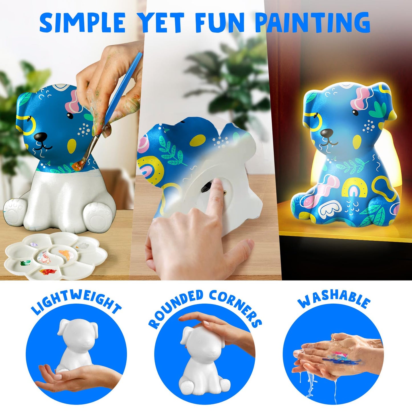 Goody King Paint Your Own Dog Lamp Kit – DIY Night Light for Kids