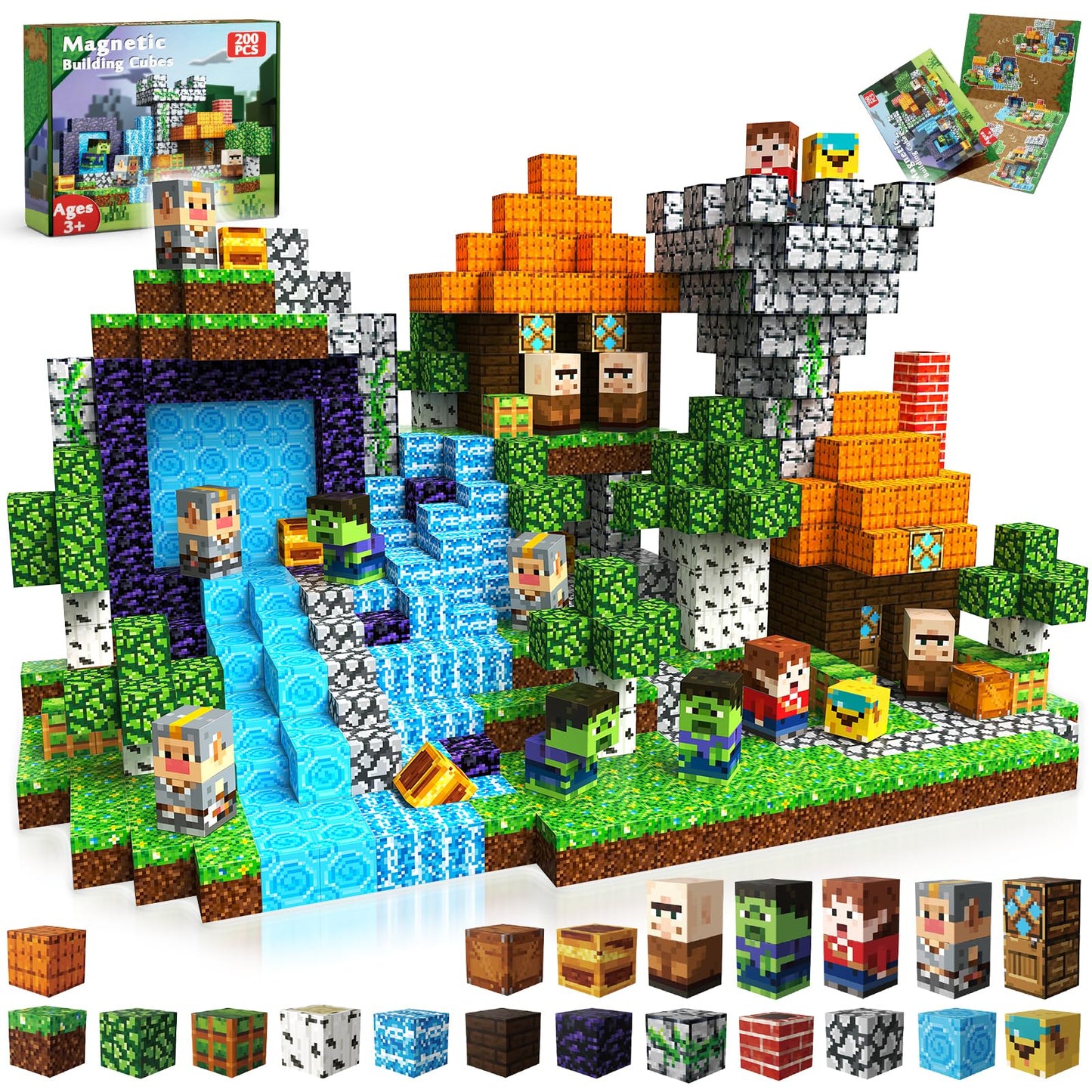 Goody King 200 Pcs Magnetic Blocks Set – STEM Building Toy for Kids 3+